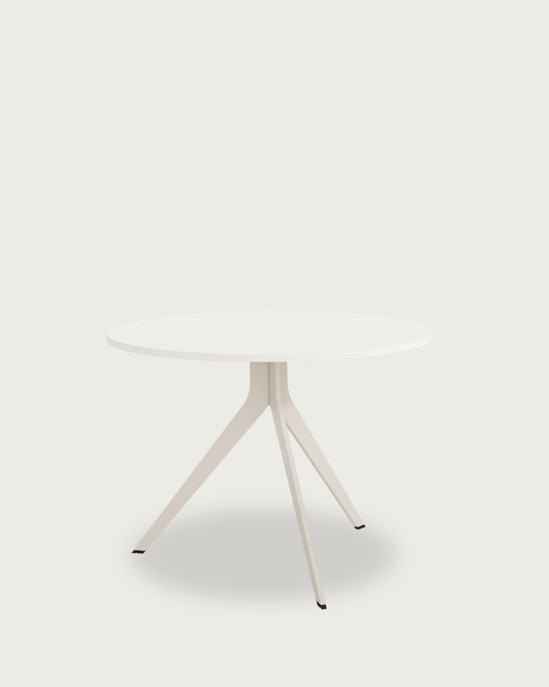 Mesa Orta redonda con sobre de melamina soul blanco y pata metálica marfil Ø 120 cm