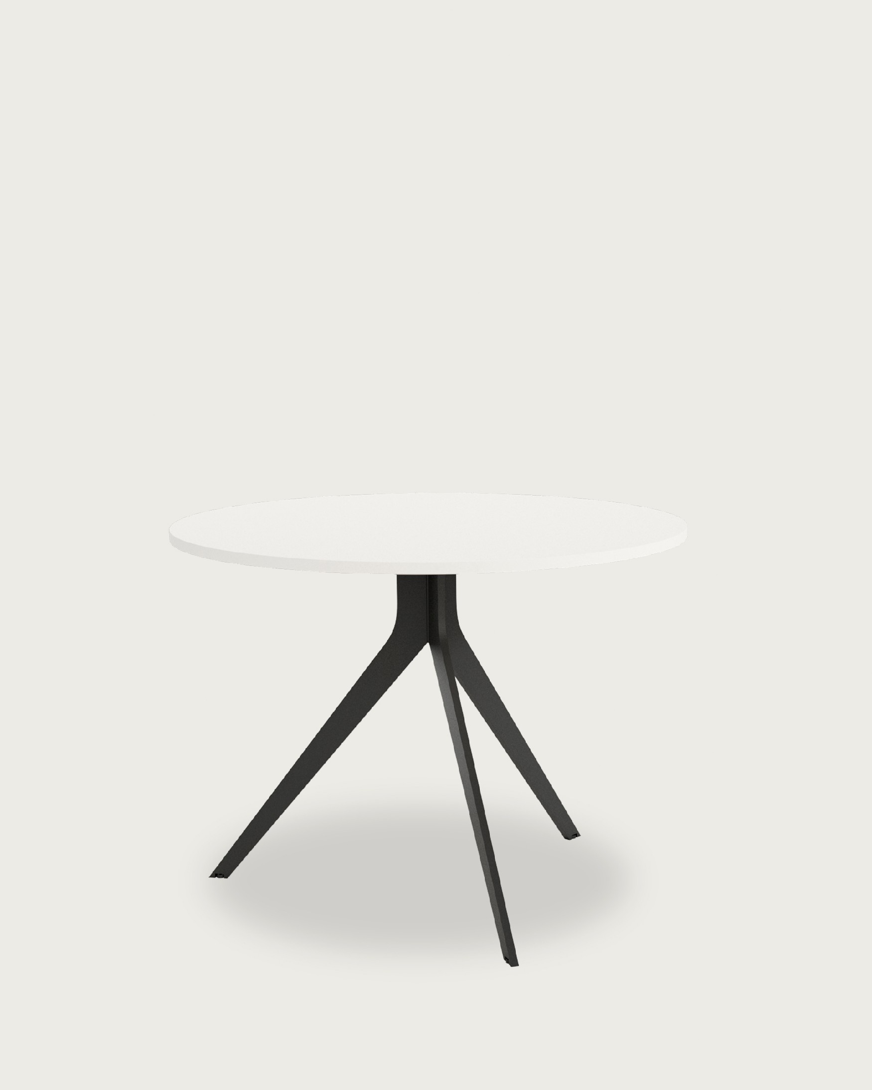 Round Orta table with extra white melamine top and black metal leg Ø 100 cm