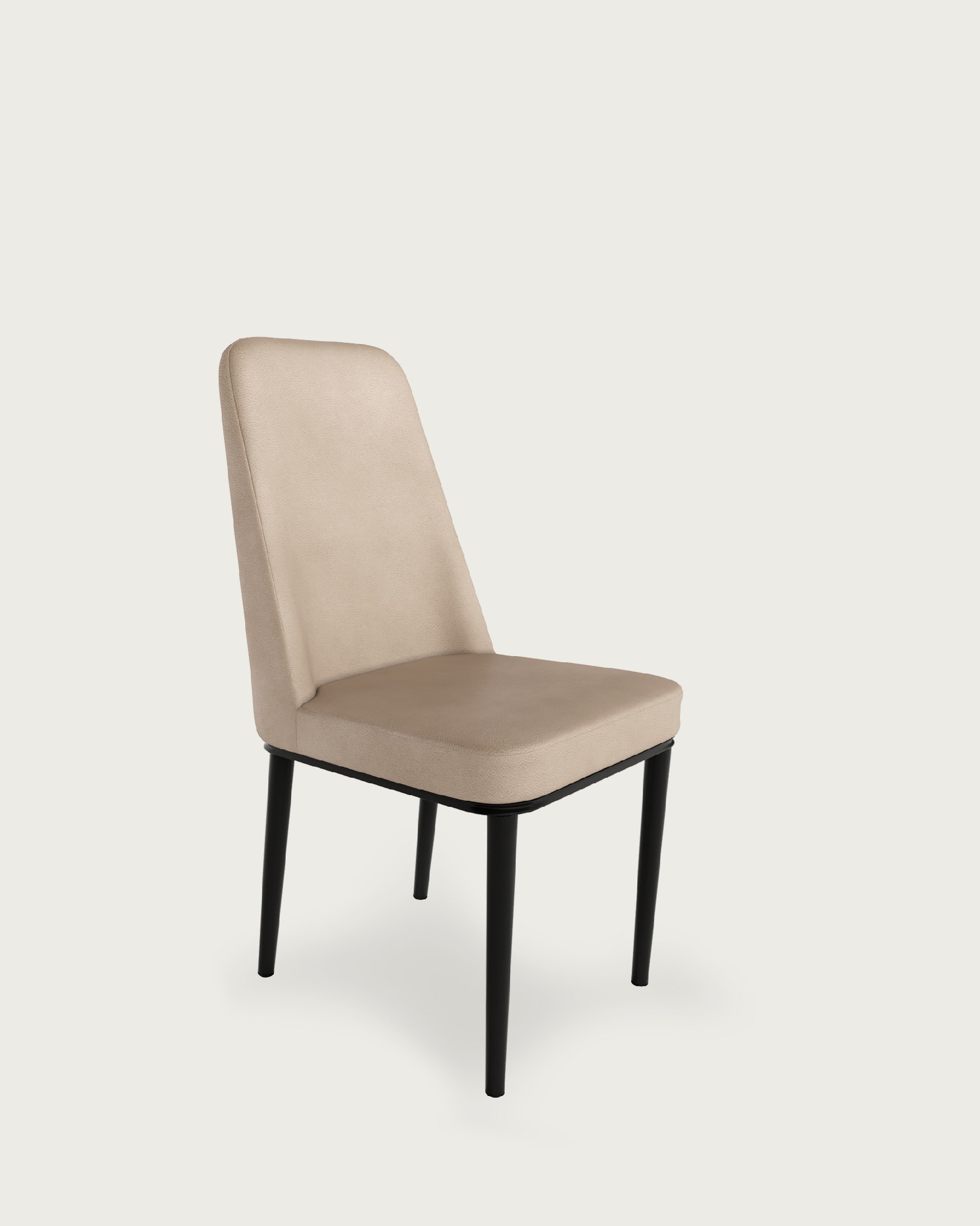 Oslo chair with beige upholstery and black legs