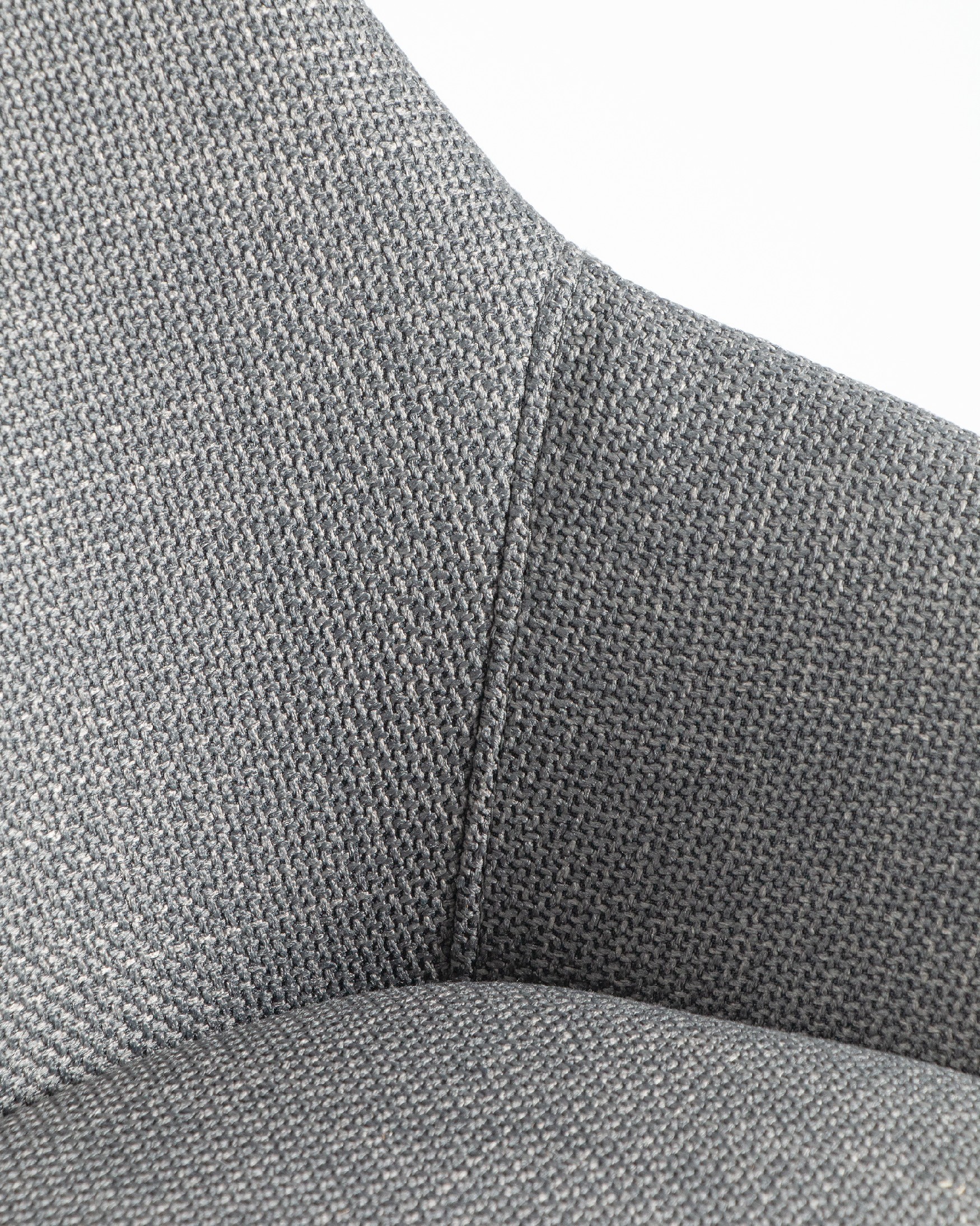 Ottawa chair with gray upholstery and wooden legs