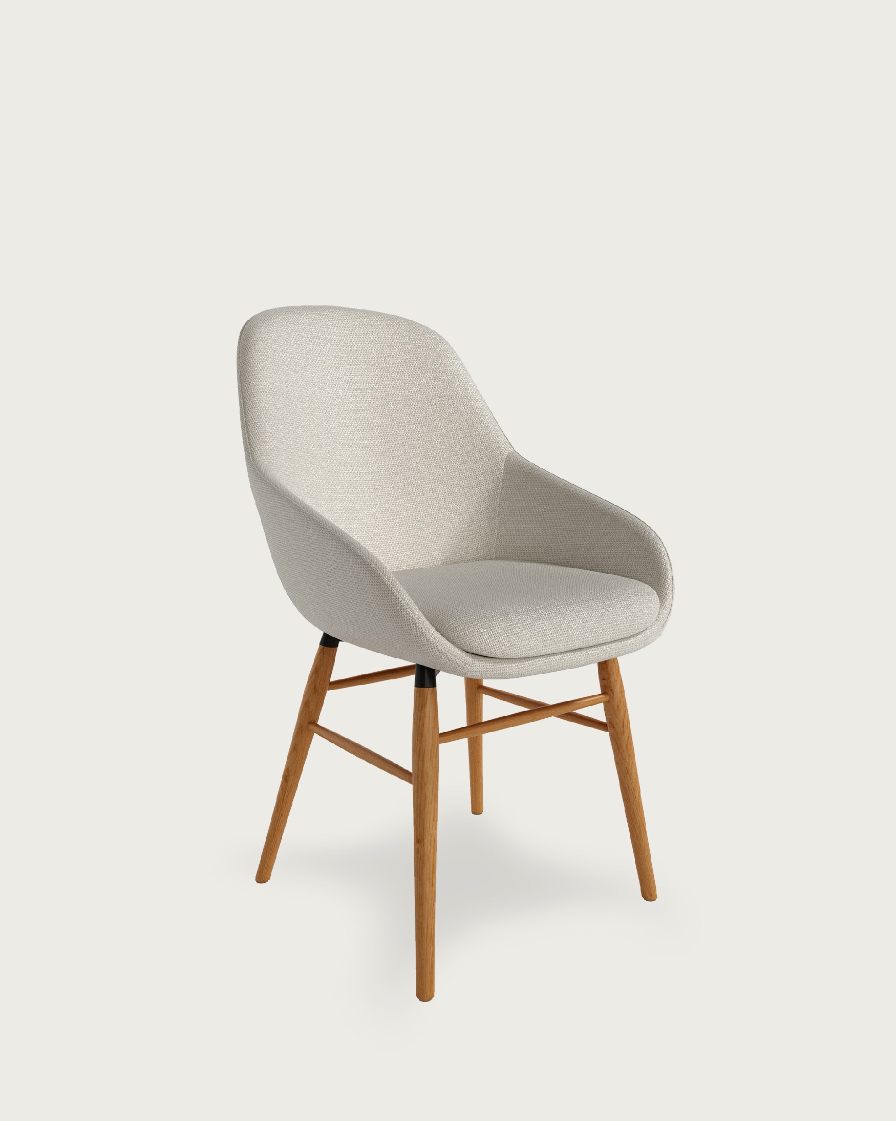 Silla Ottawa con tapizado perla y patas madera