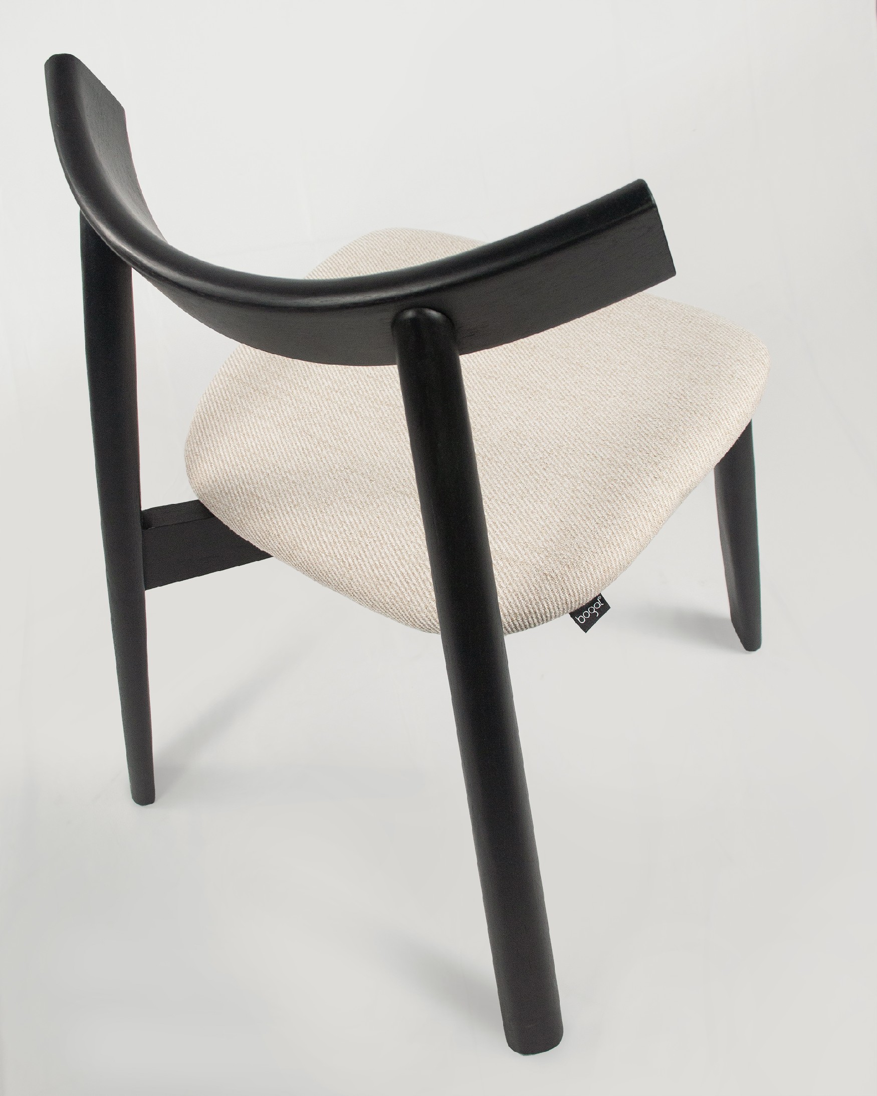 Ovis chair with mother-of-pearl upholstery and black oak frame