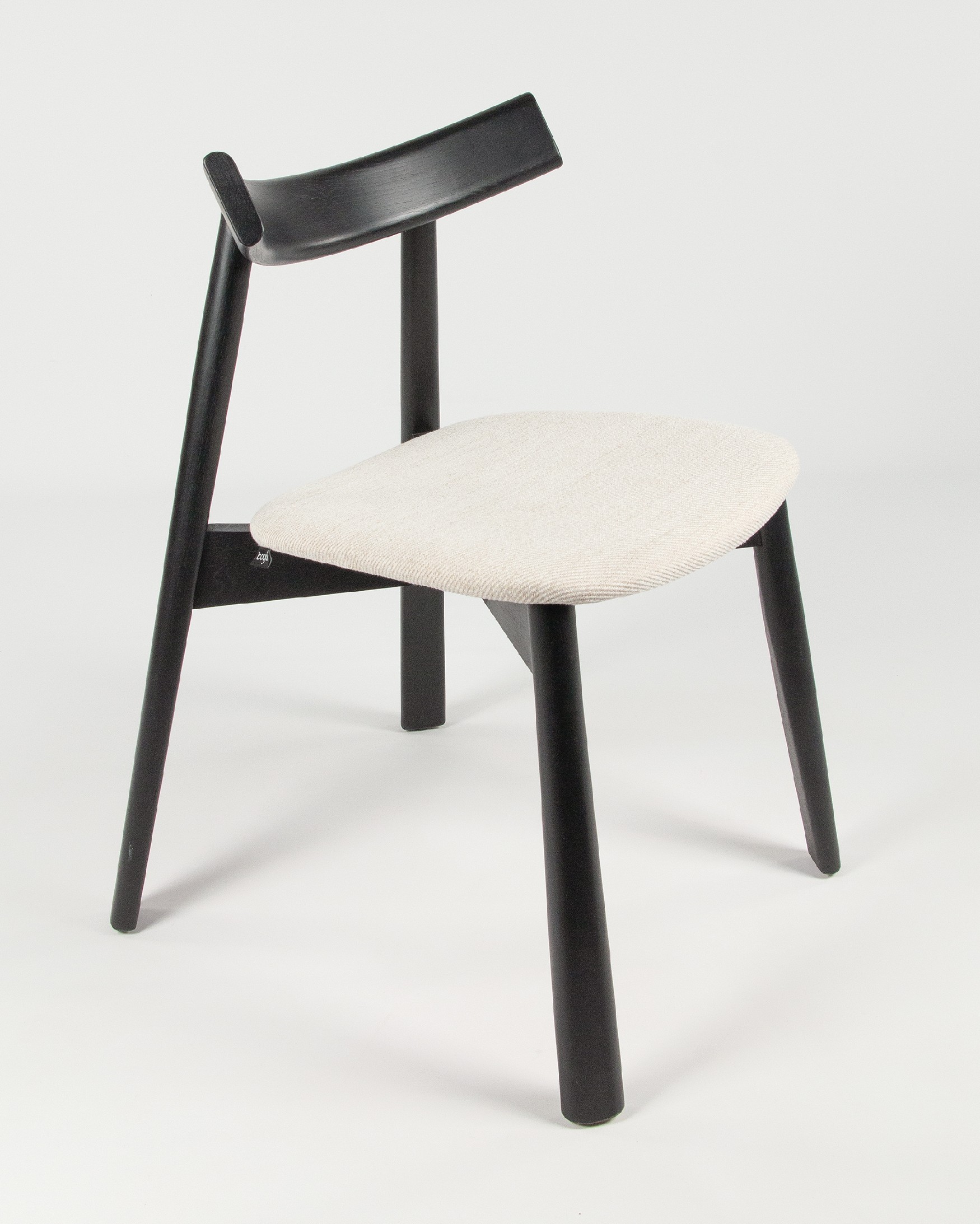 Ovis chair with mother-of-pearl upholstery and black oak frame