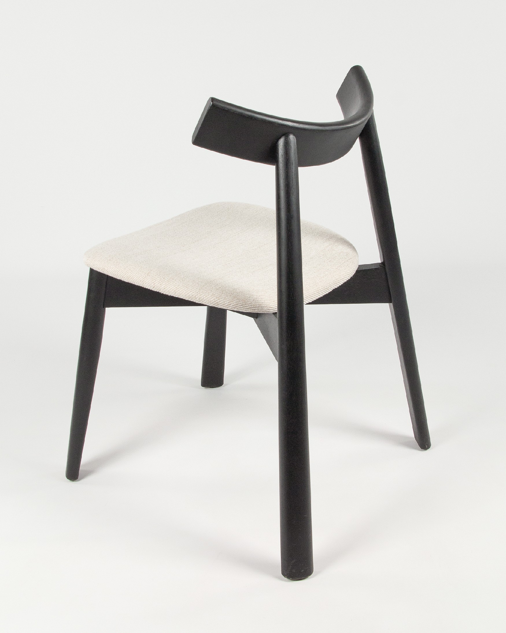 Ovis chair with mother-of-pearl upholstery and black oak frame