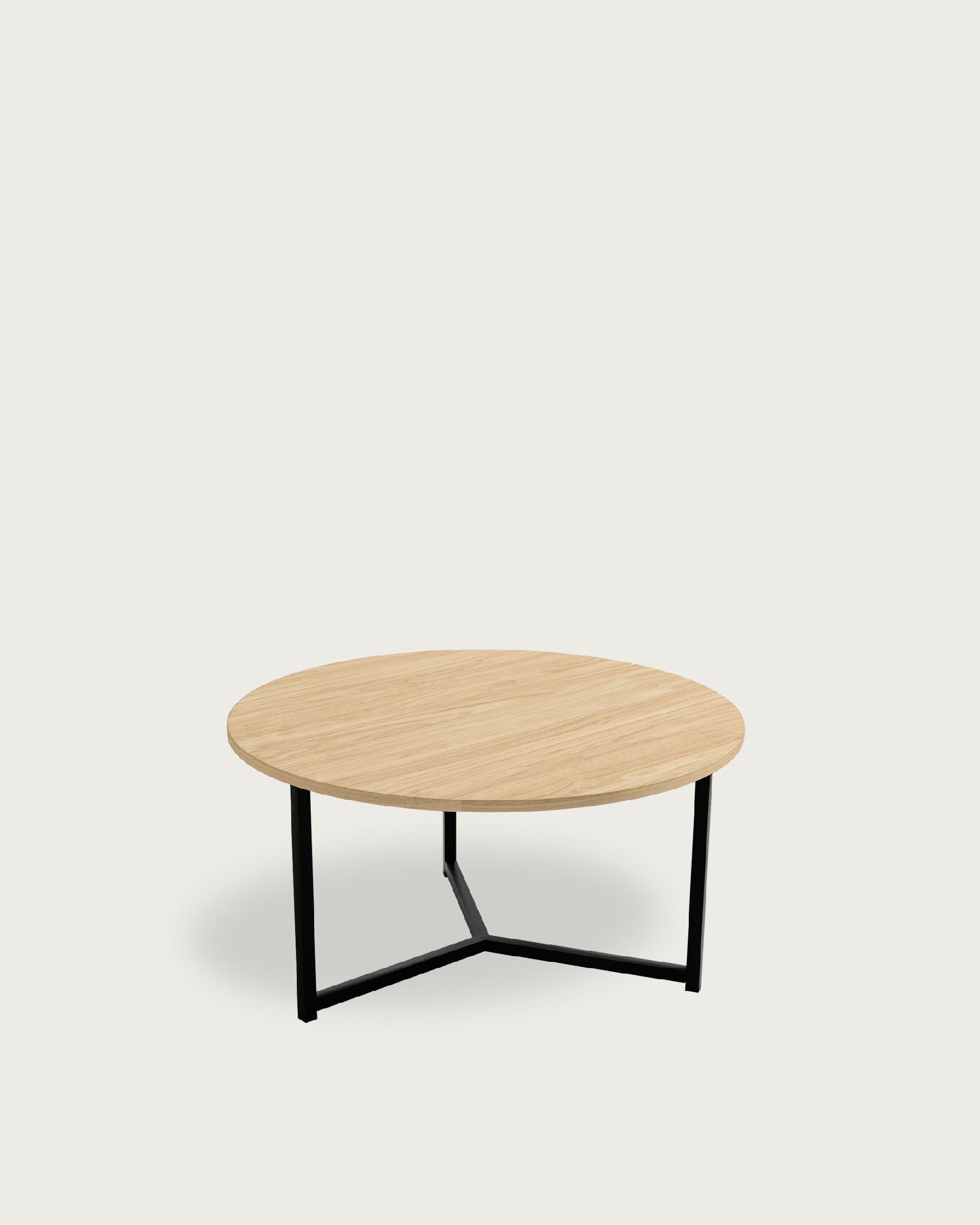 Round auxiliary table Pacífico with alpine melamine top and black metal leg Ø 80 cm