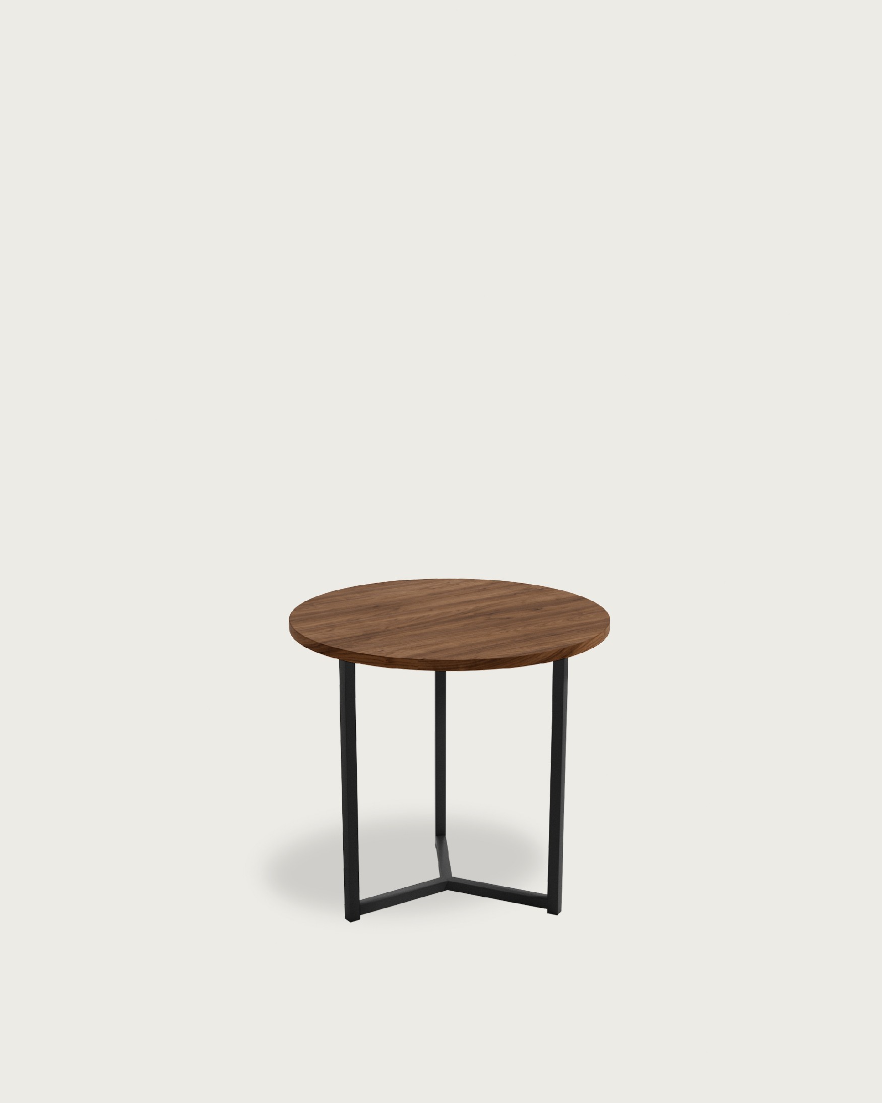 Round auxiliary table Pacific with Java melamine top and black metal leg Ø 50 cm
