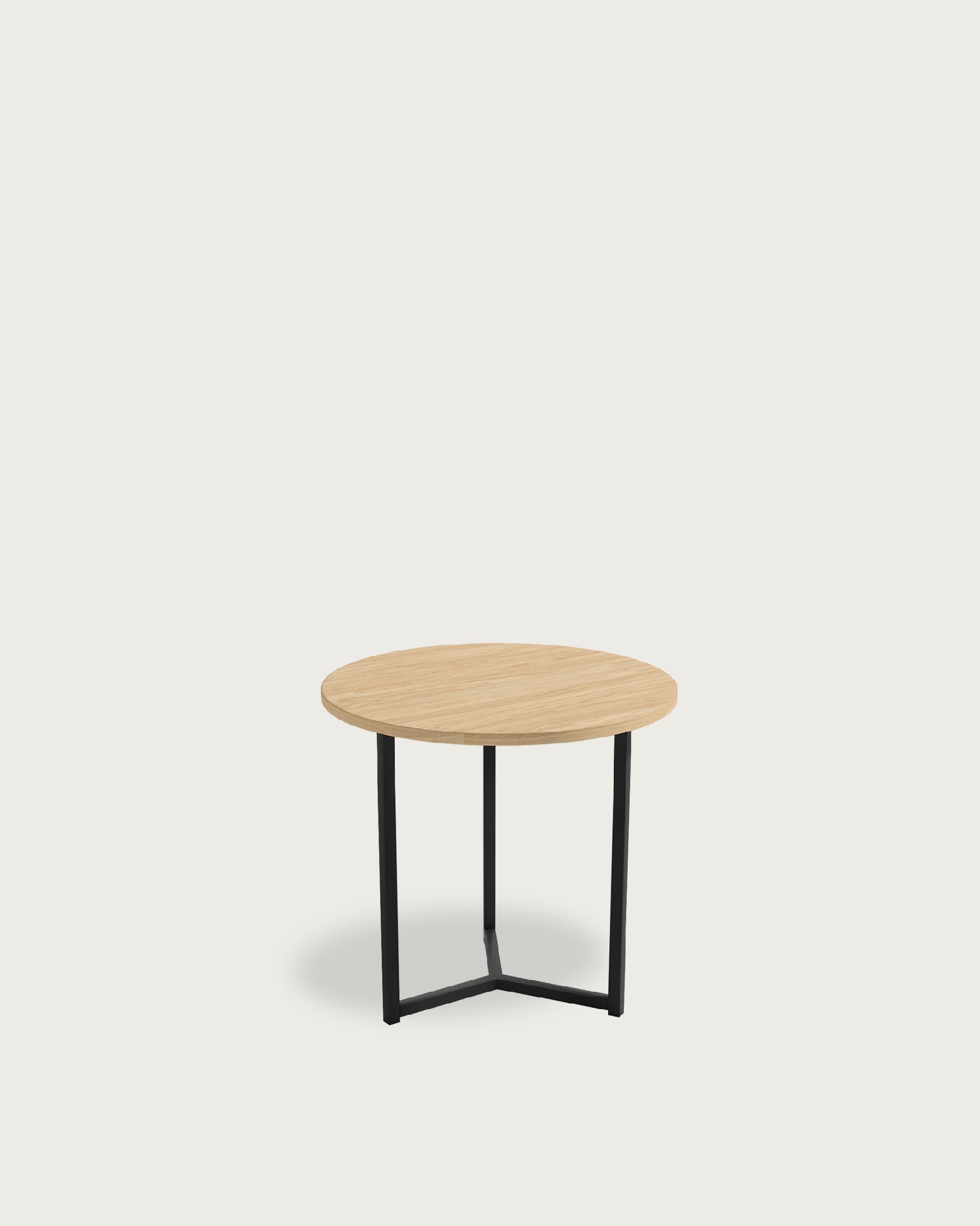 Table d'appoint Pacifique ronde avec plateau en mélamine alpin et pied métallique noir Ø 50 cm