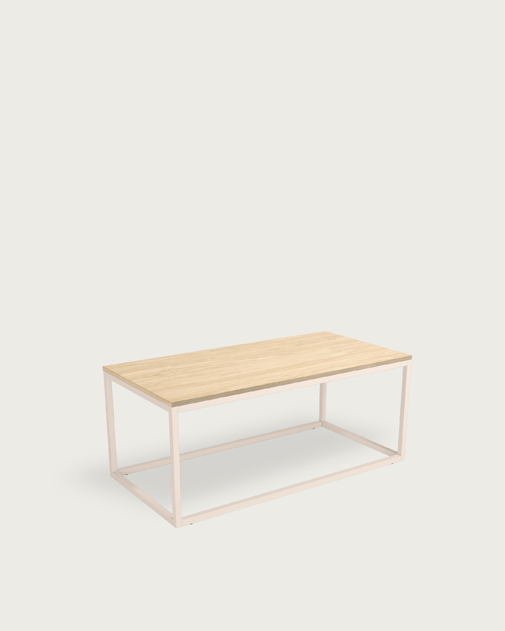 Pacífico side table with alpine melamine top and ivory metallic leg 100 x 50 cm