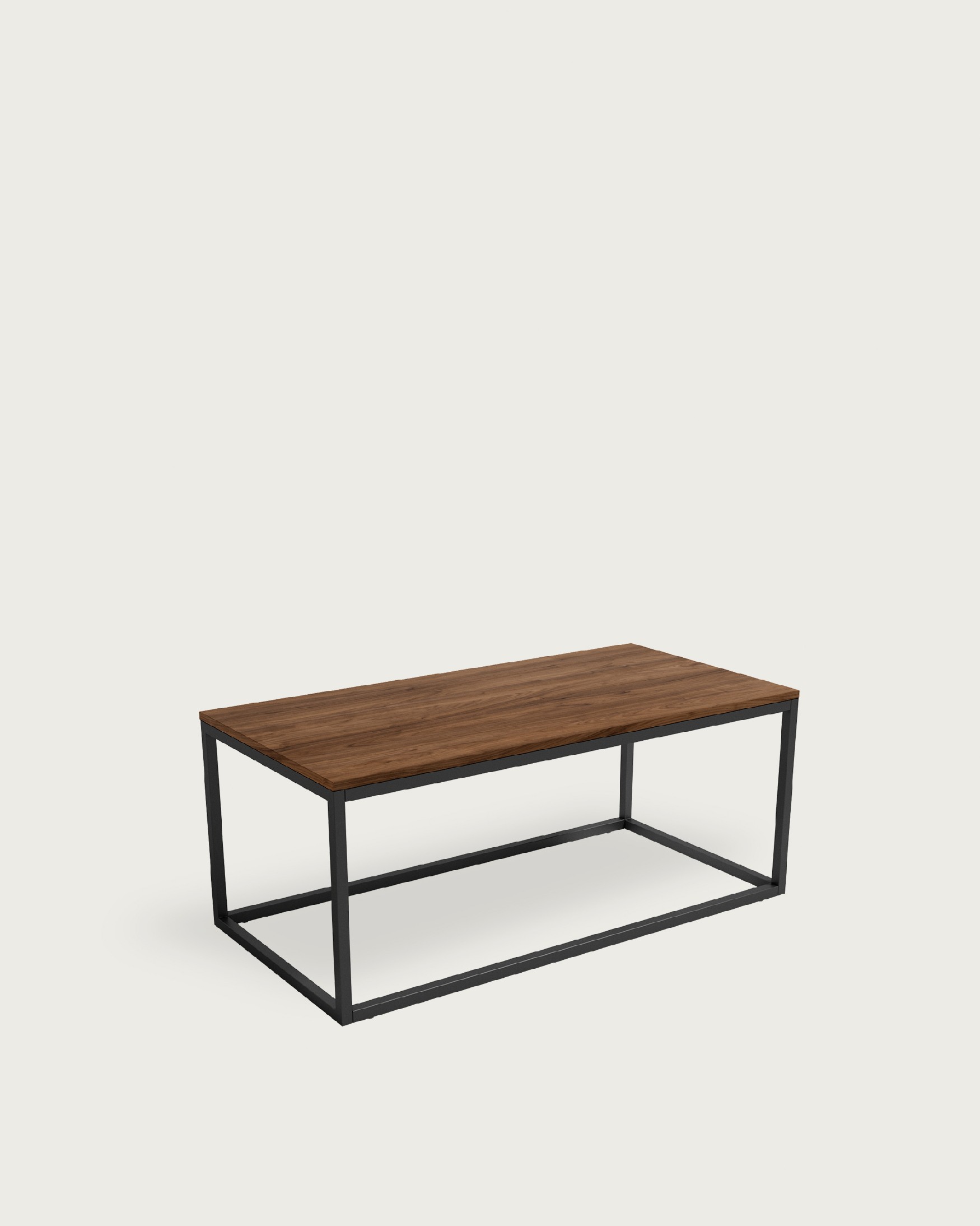Pacífico side table with a java melamine top and black metal leg 100 x 50 cm