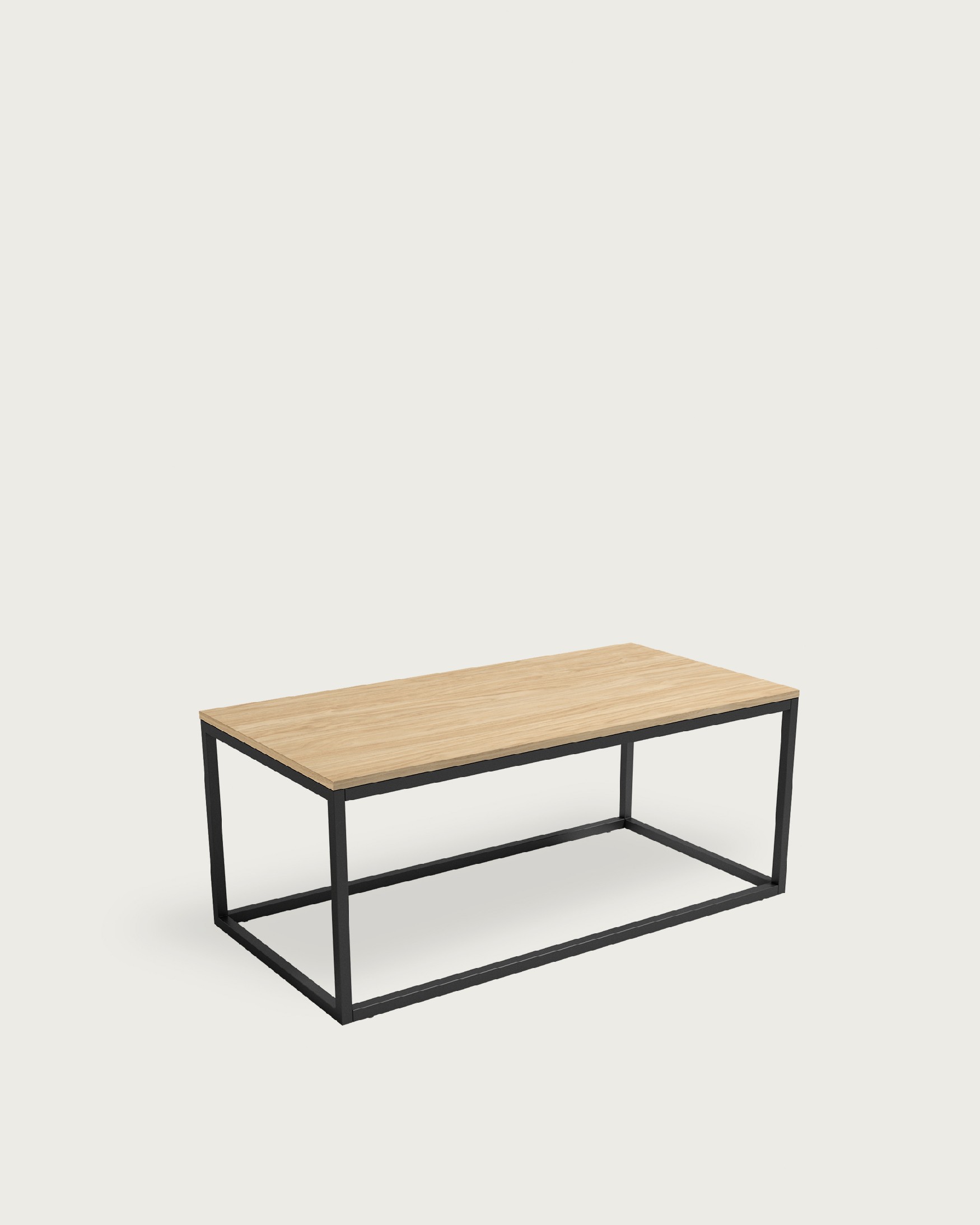 Table d'appoint Pacífico avec plateau en mélamine alpin et pied métallique noir 100 x 50 cm