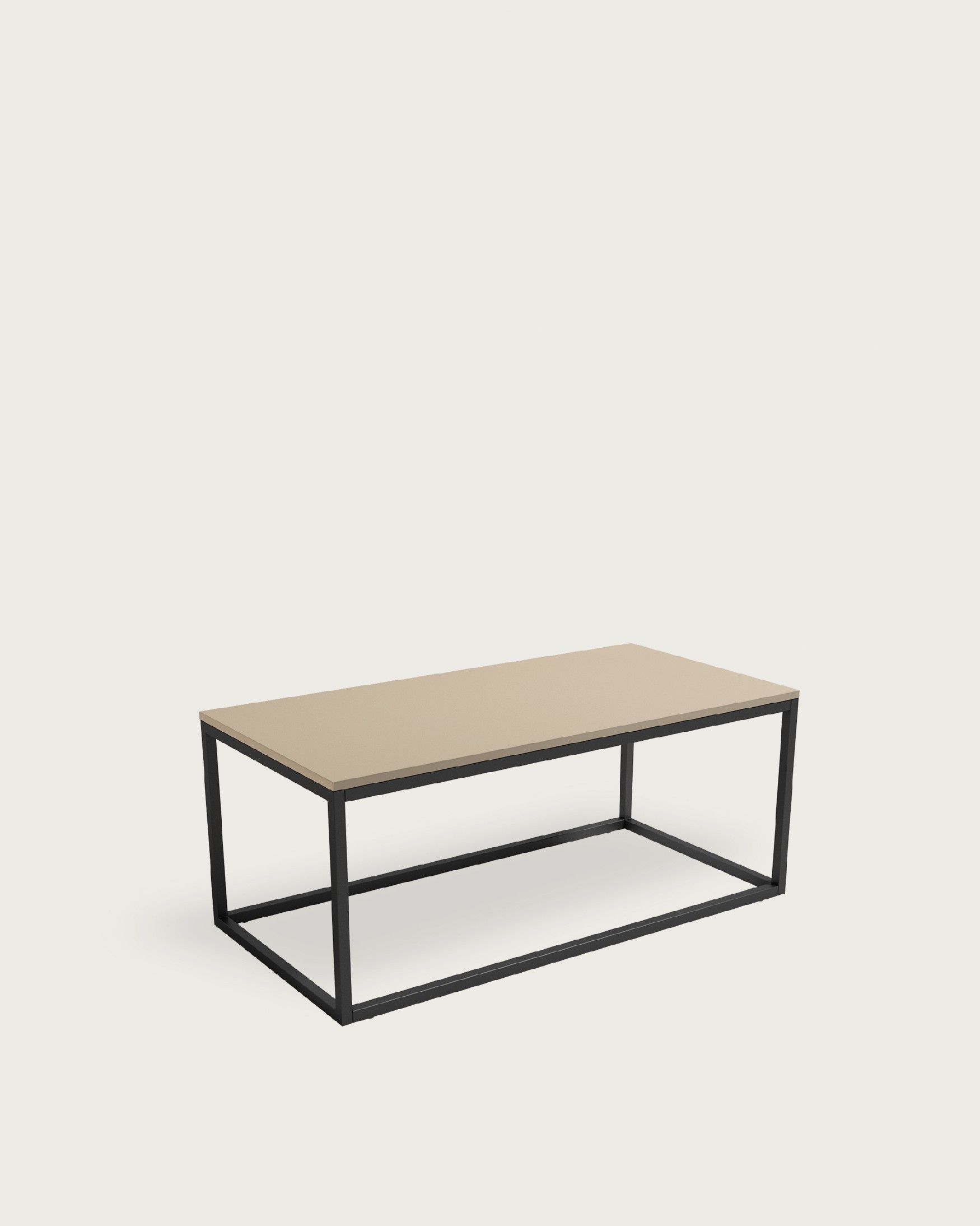 Mesa auxiliar Pacífico con sobre de melamina perla y pata metálica negra 100 x 50 cm
