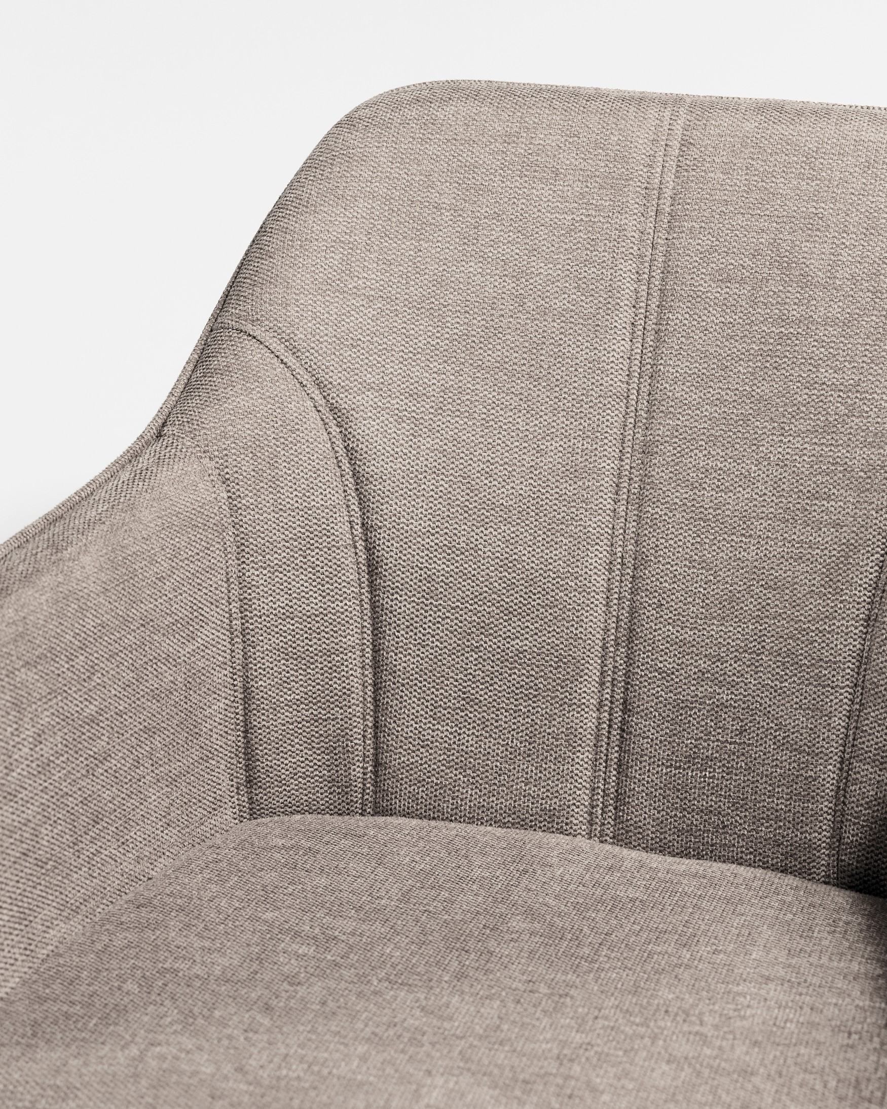Palermo chair with brown upholstery and black metal legs, 180° swivel