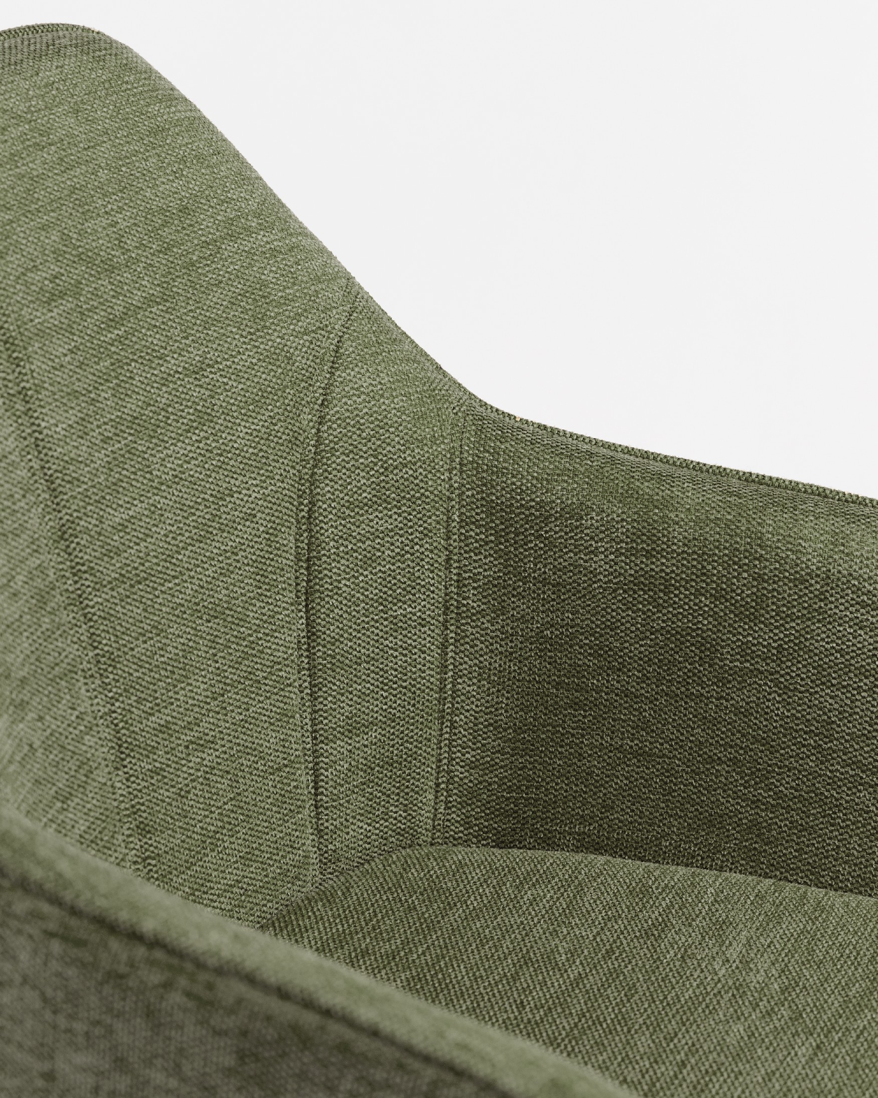 Palermo chair with green upholstery and black metal legs, 180° swivel