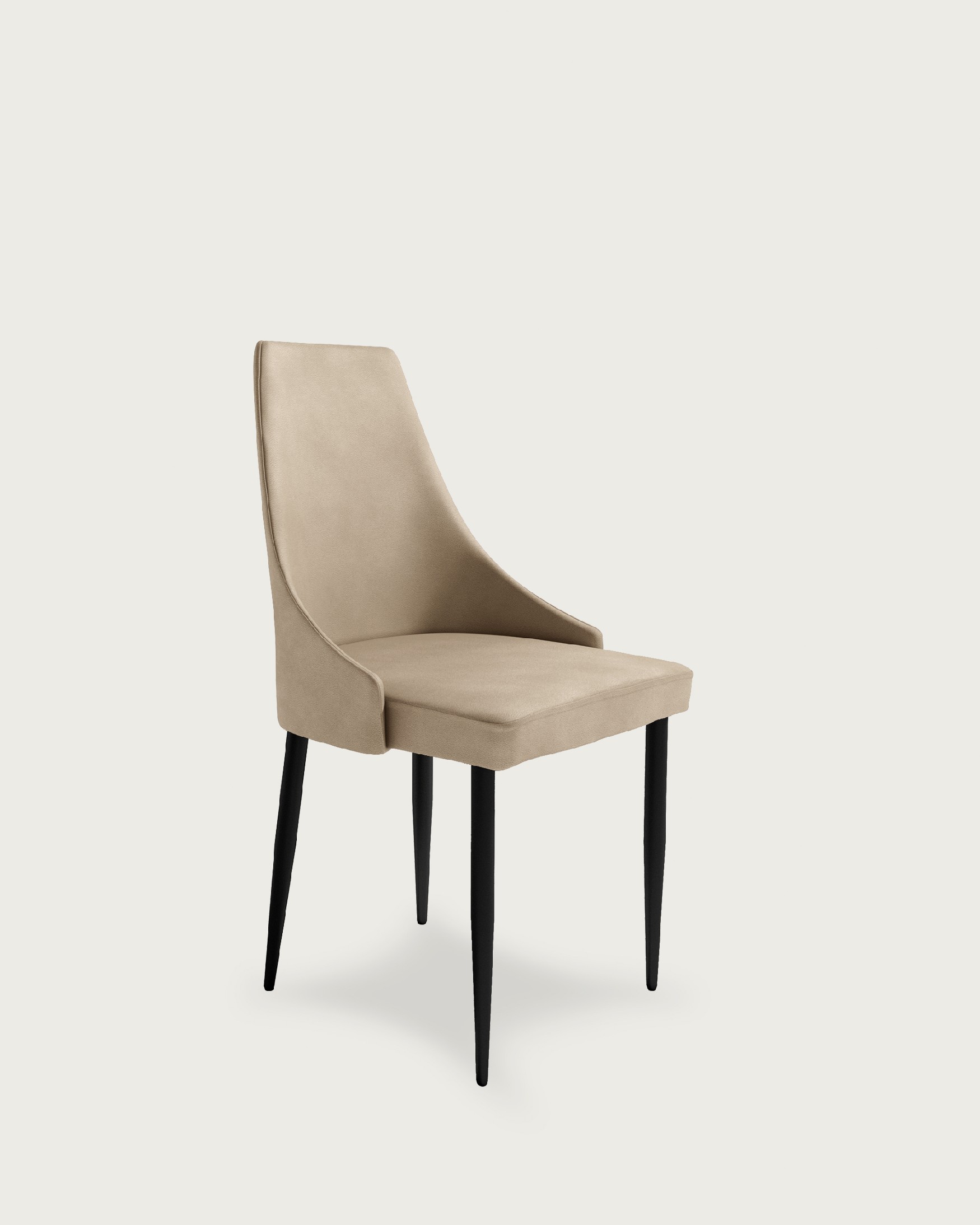París chair with beige upholstery and black legs