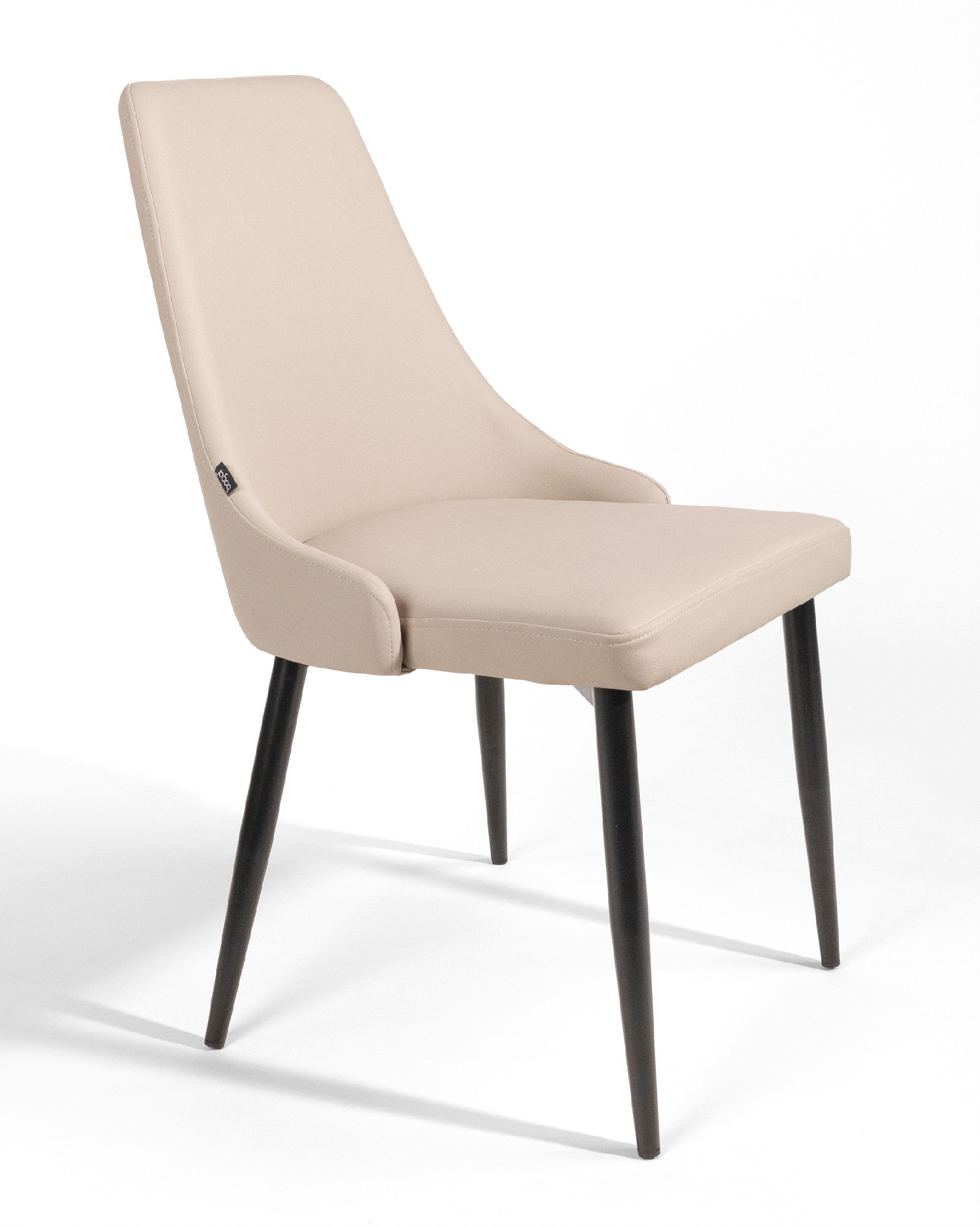 París chair with beige upholstery and black legs