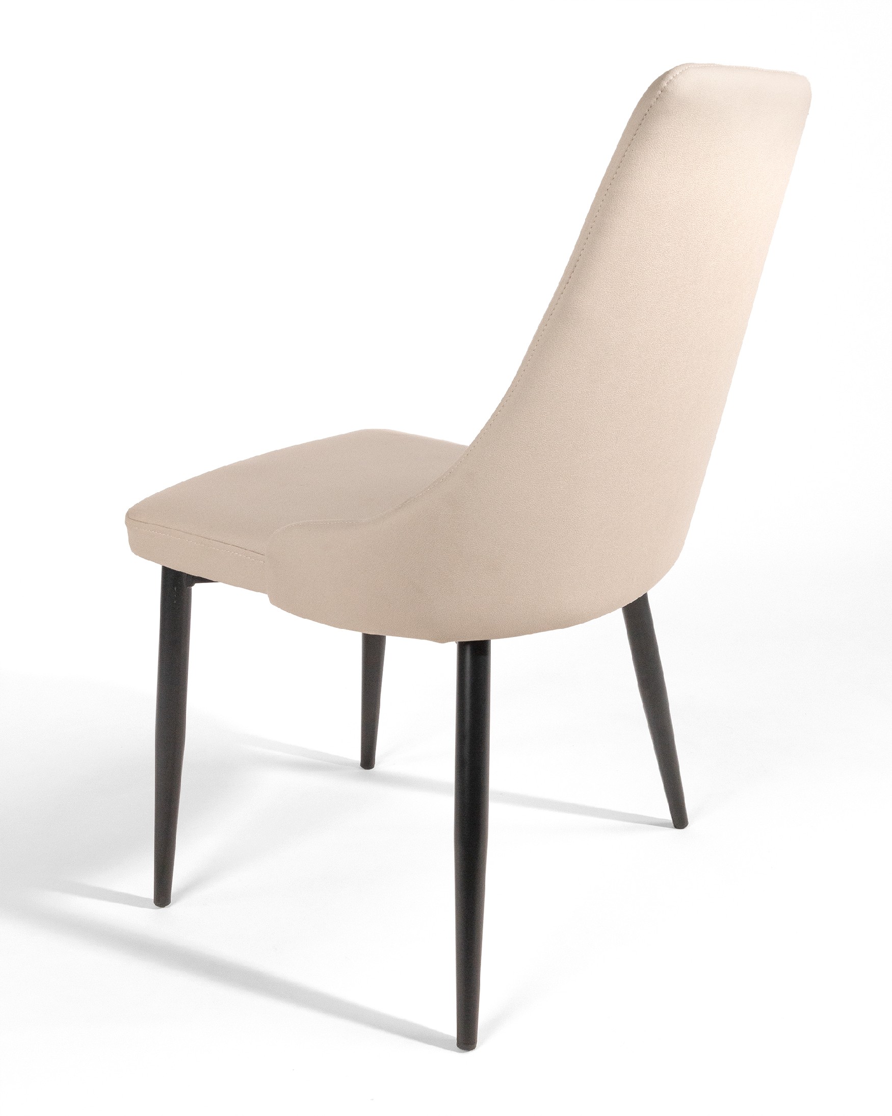 París chair with beige upholstery and black legs