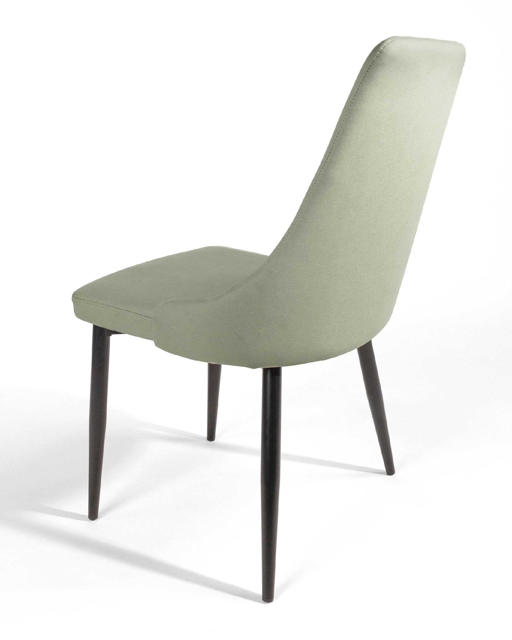París chair with moss upholstery and black legs