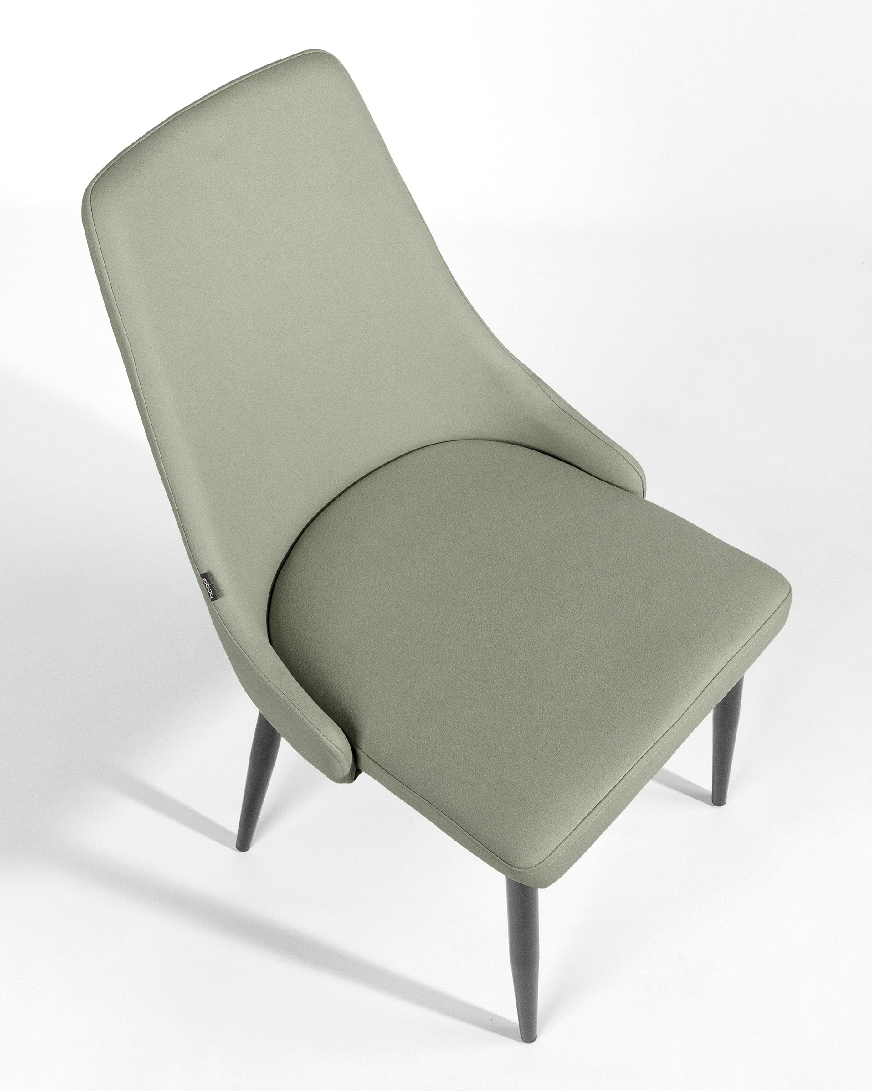 París chair with moss upholstery and black legs