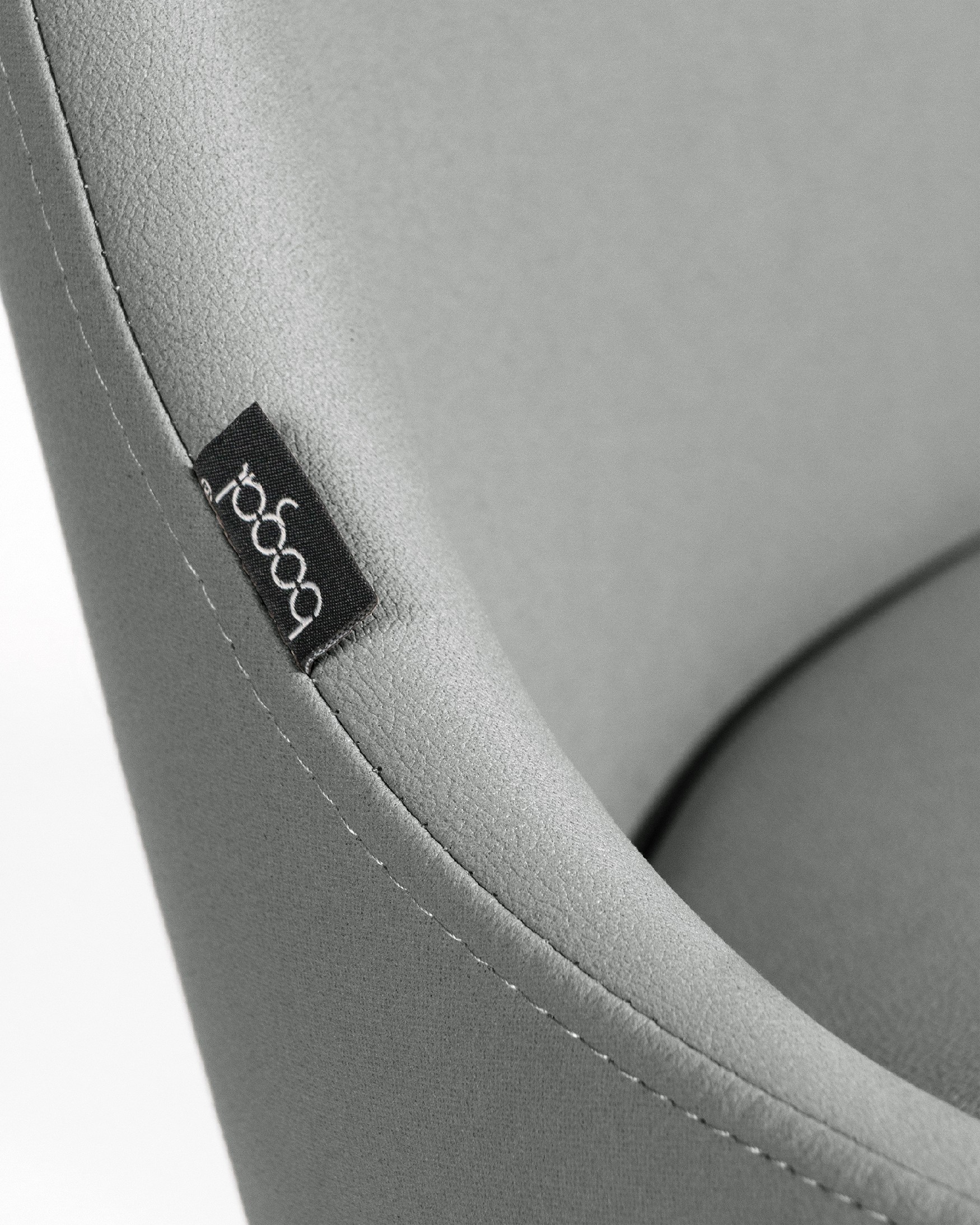 París chair with lead upholstery and black legs