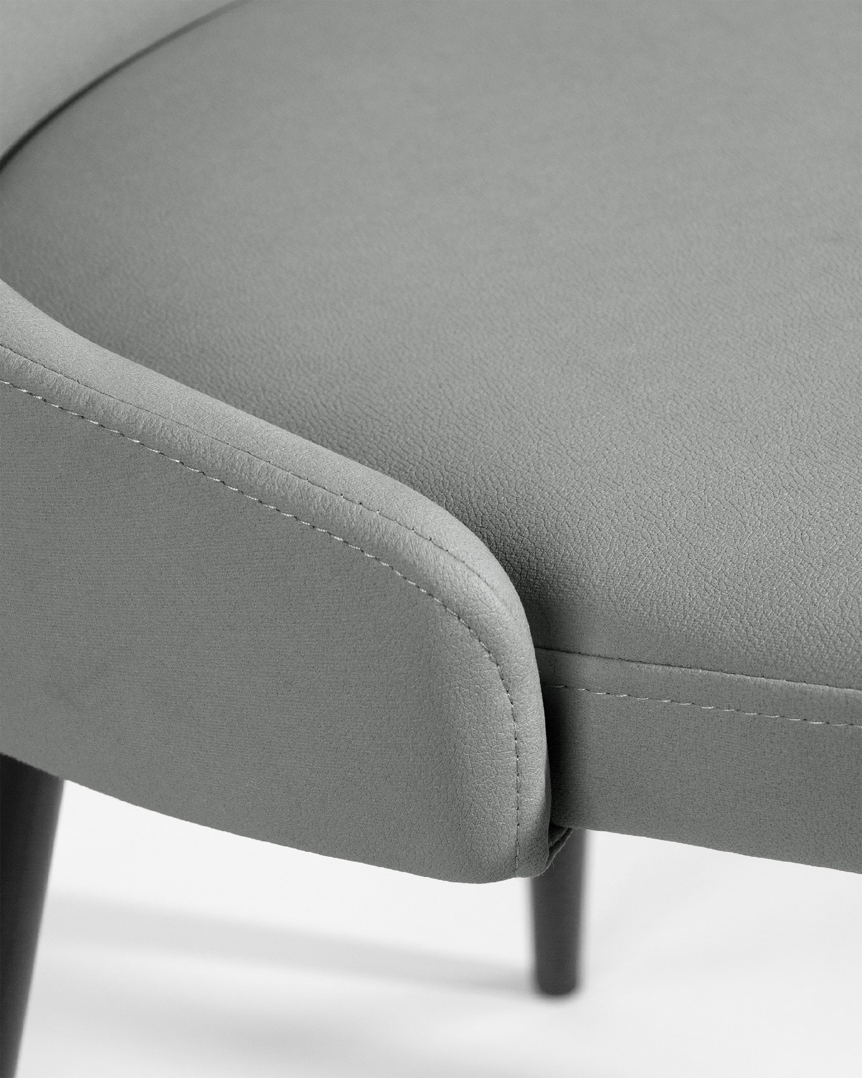 París chair with lead upholstery and black legs