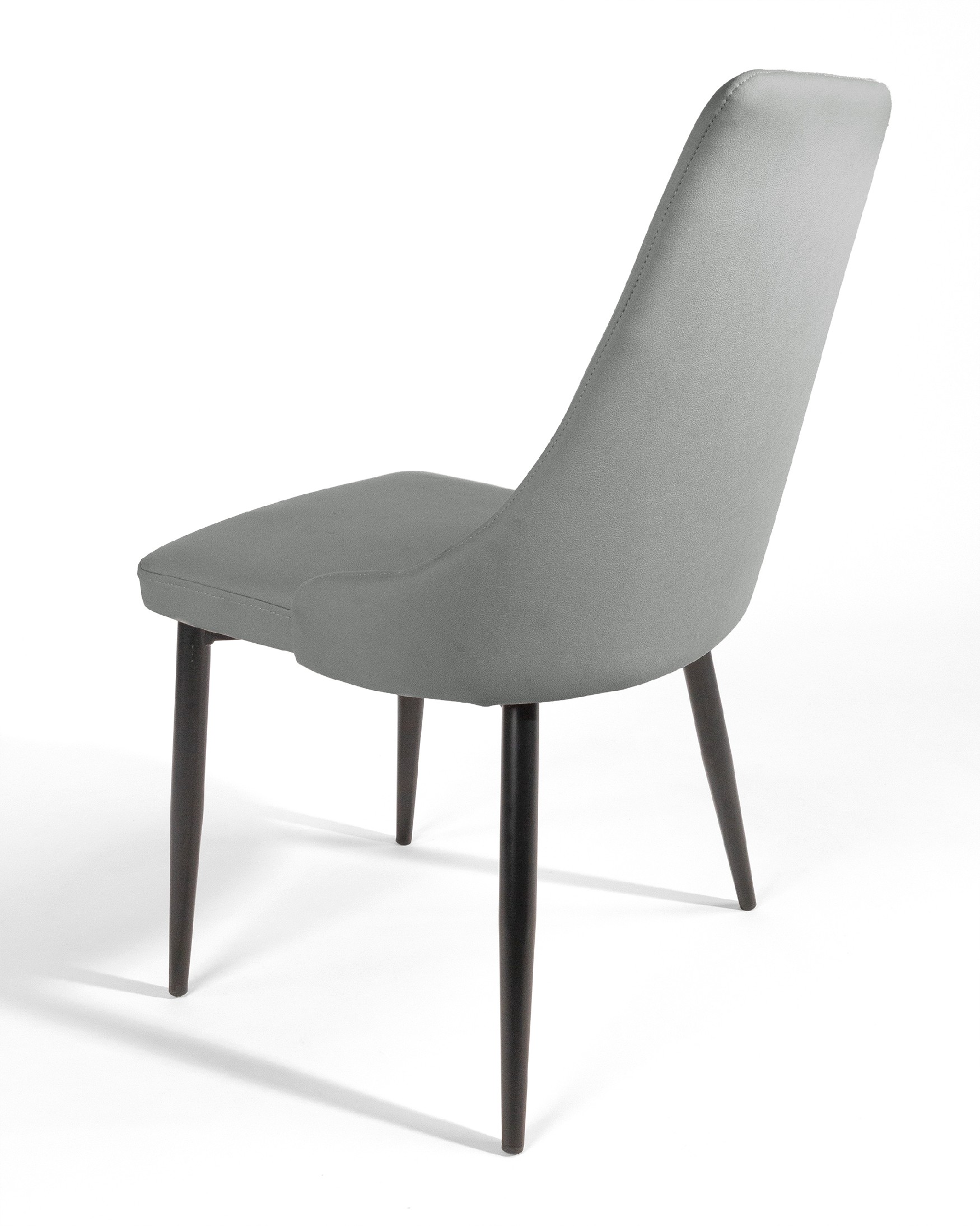 París chair with lead upholstery and black legs