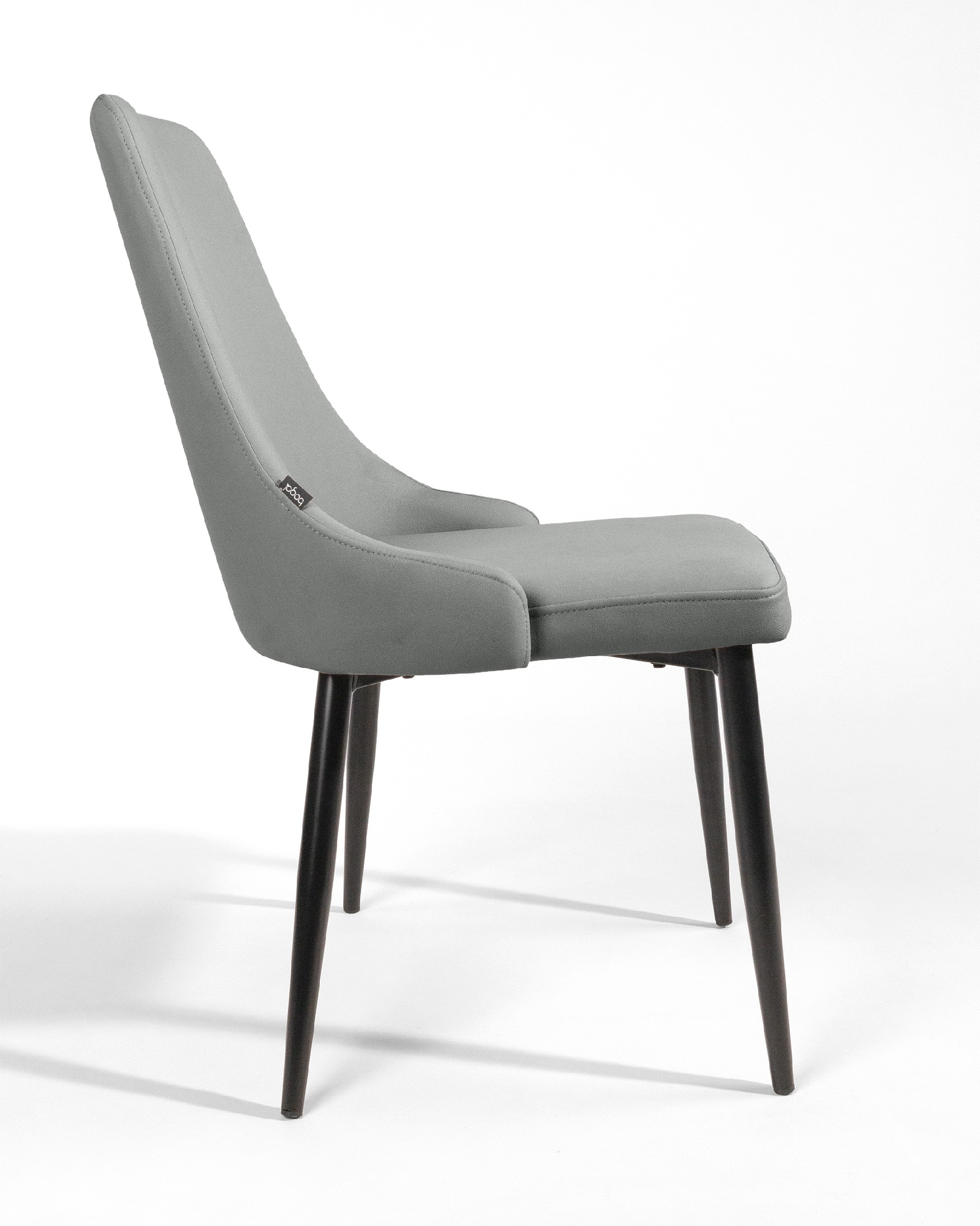 París chair with lead upholstery and black legs