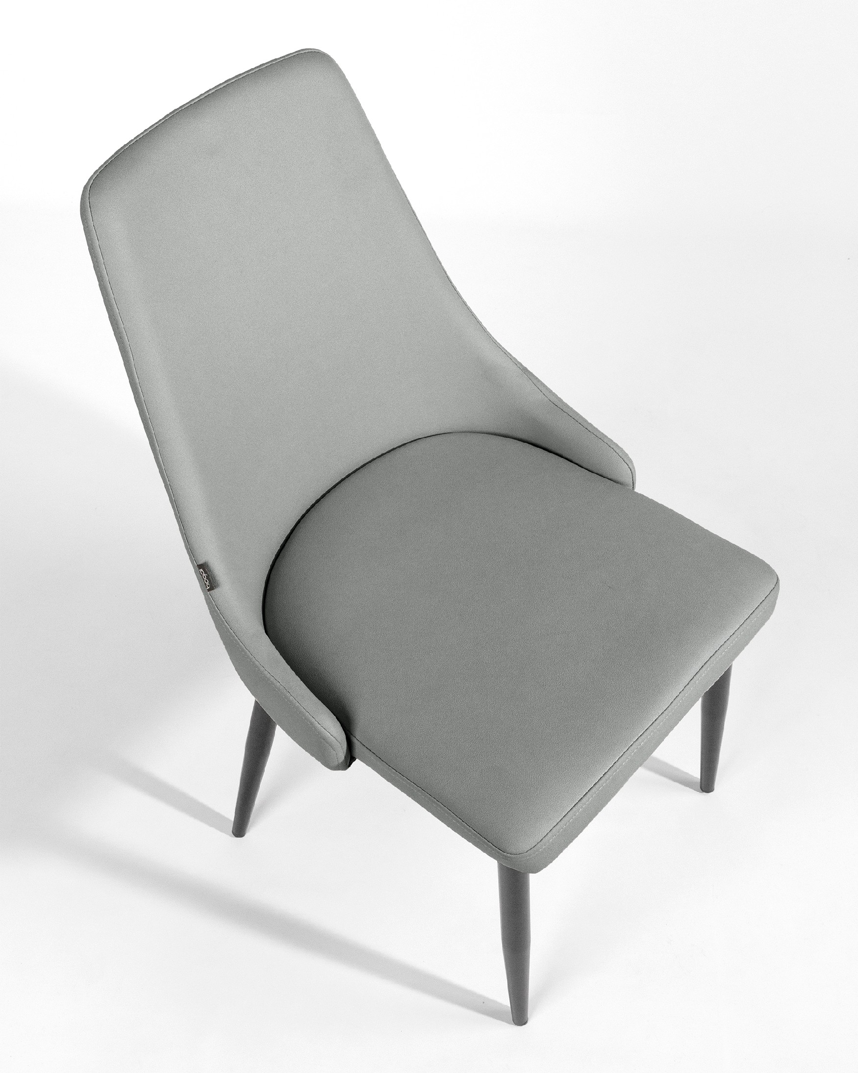 París chair with lead upholstery and black legs