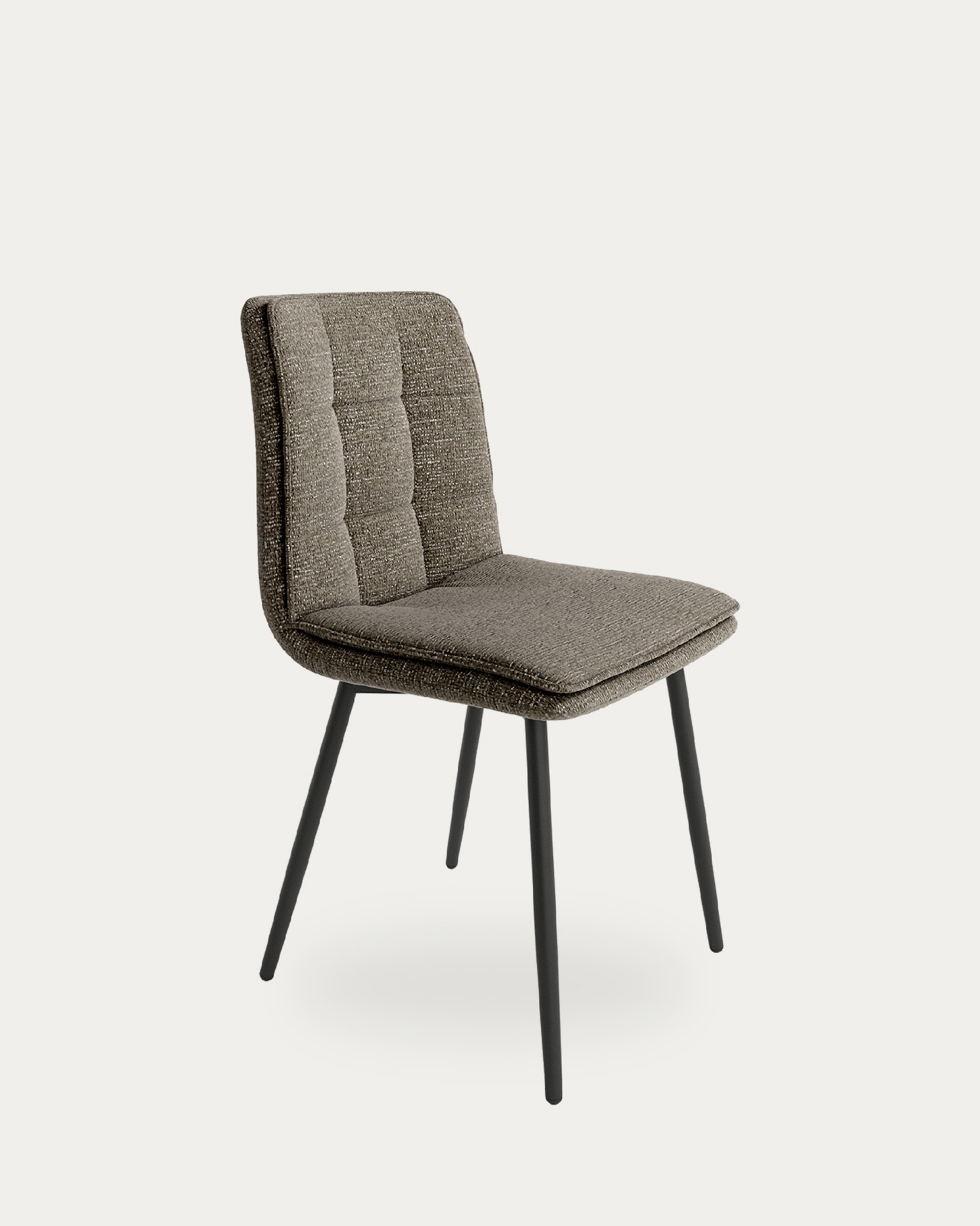 Chaise Parma avec revêtement anthracite et pieds métalliques noirs
