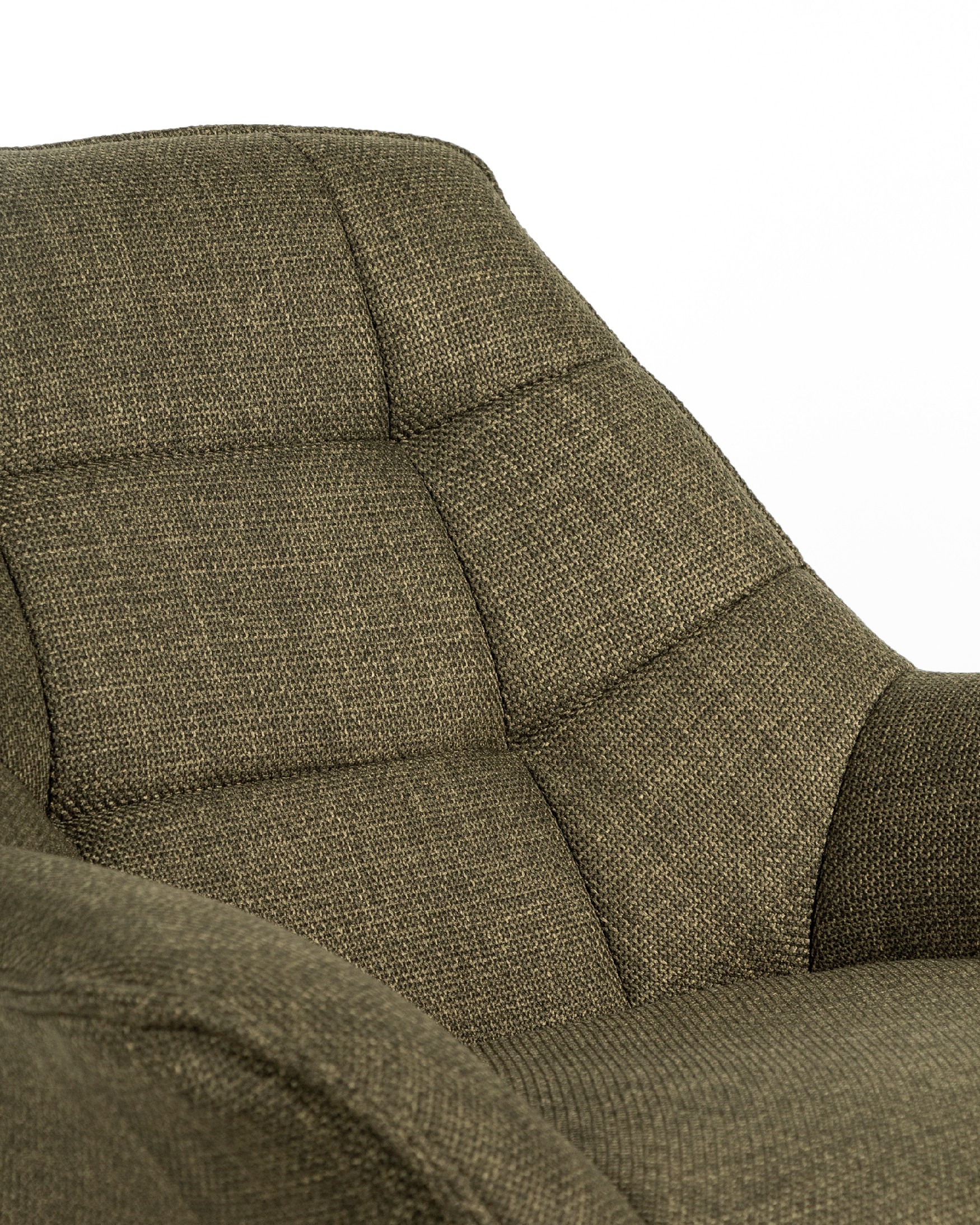 Fauteuil Peonia avec un revêtement vert et des pieds en métal noir