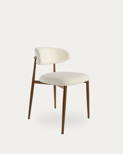 Tapizado Marfil - Estructura metálica imitación madera dark
