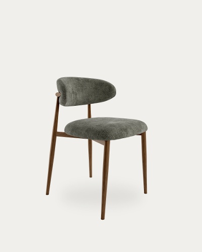 Tapizado Plomo - Estructura metálica imitación madera dark