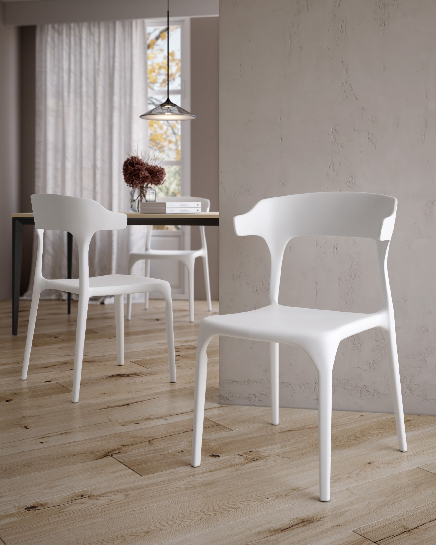 Pisa polypropylene chair in white