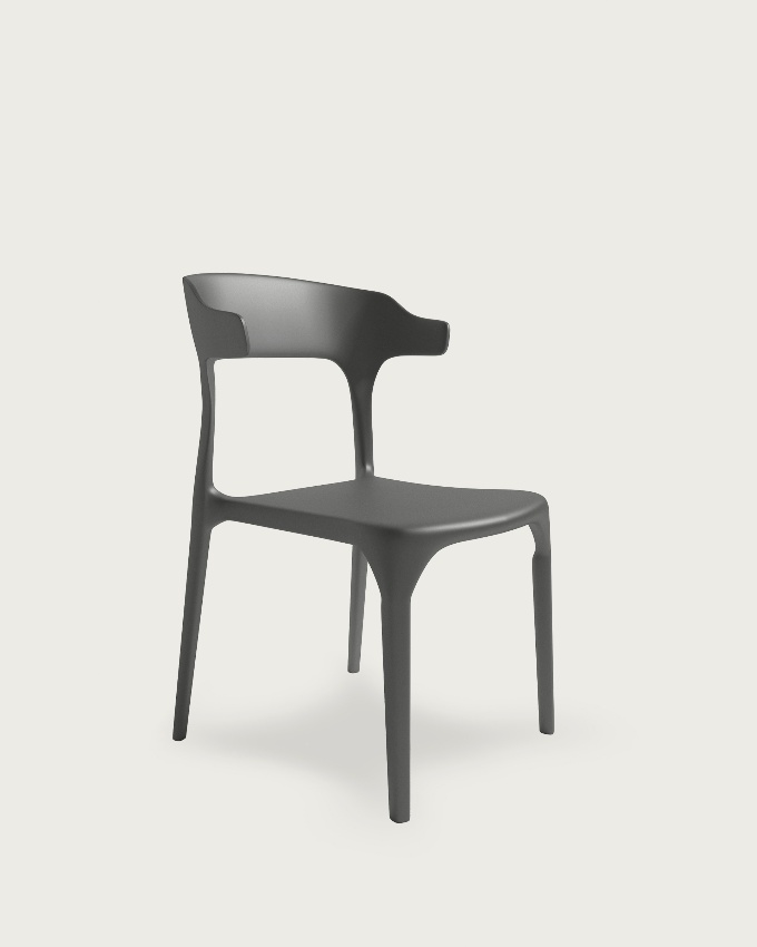 Silla Pisa de polipropileno color grafito