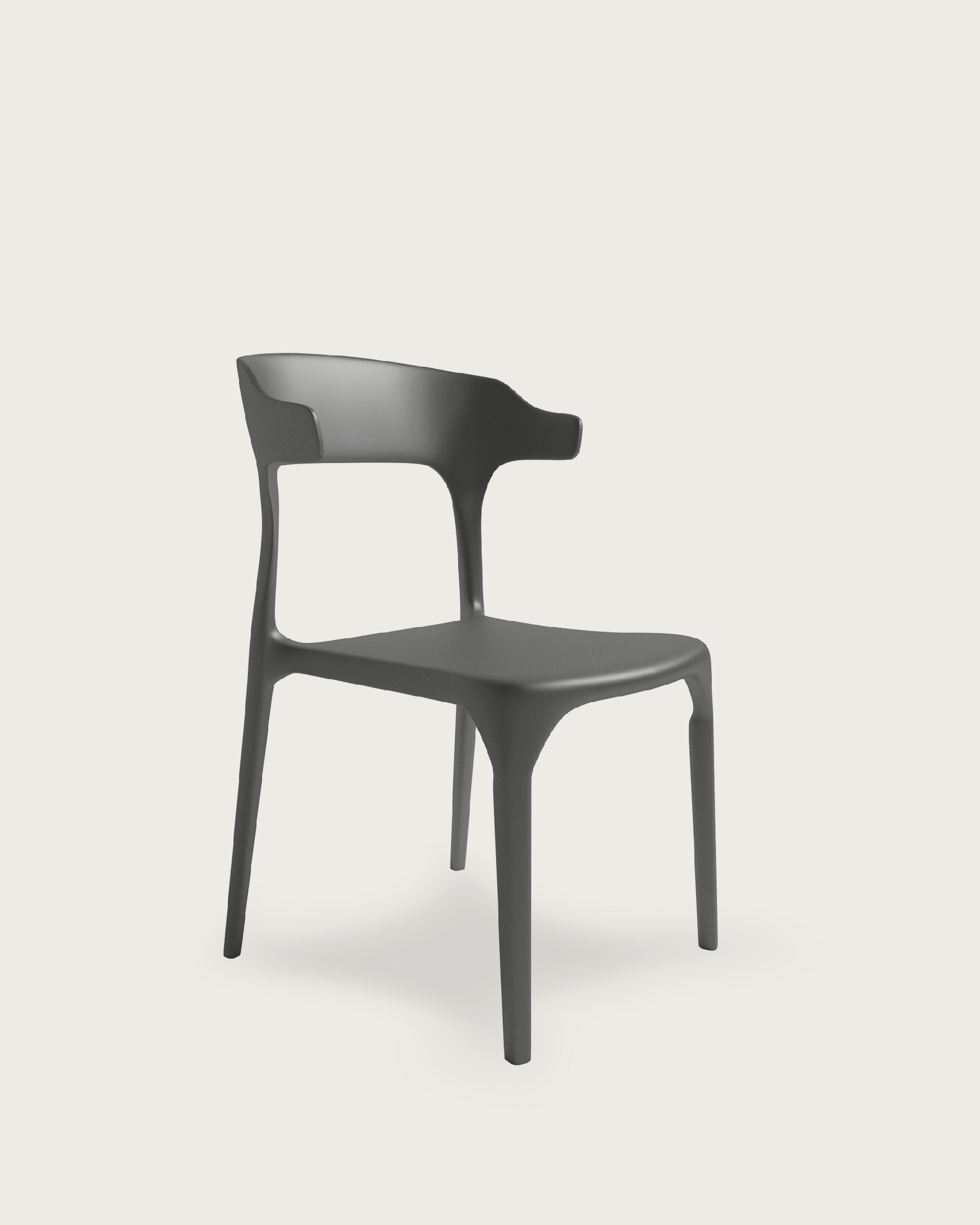 Chaise Pisa en polypropylène couleur graphite