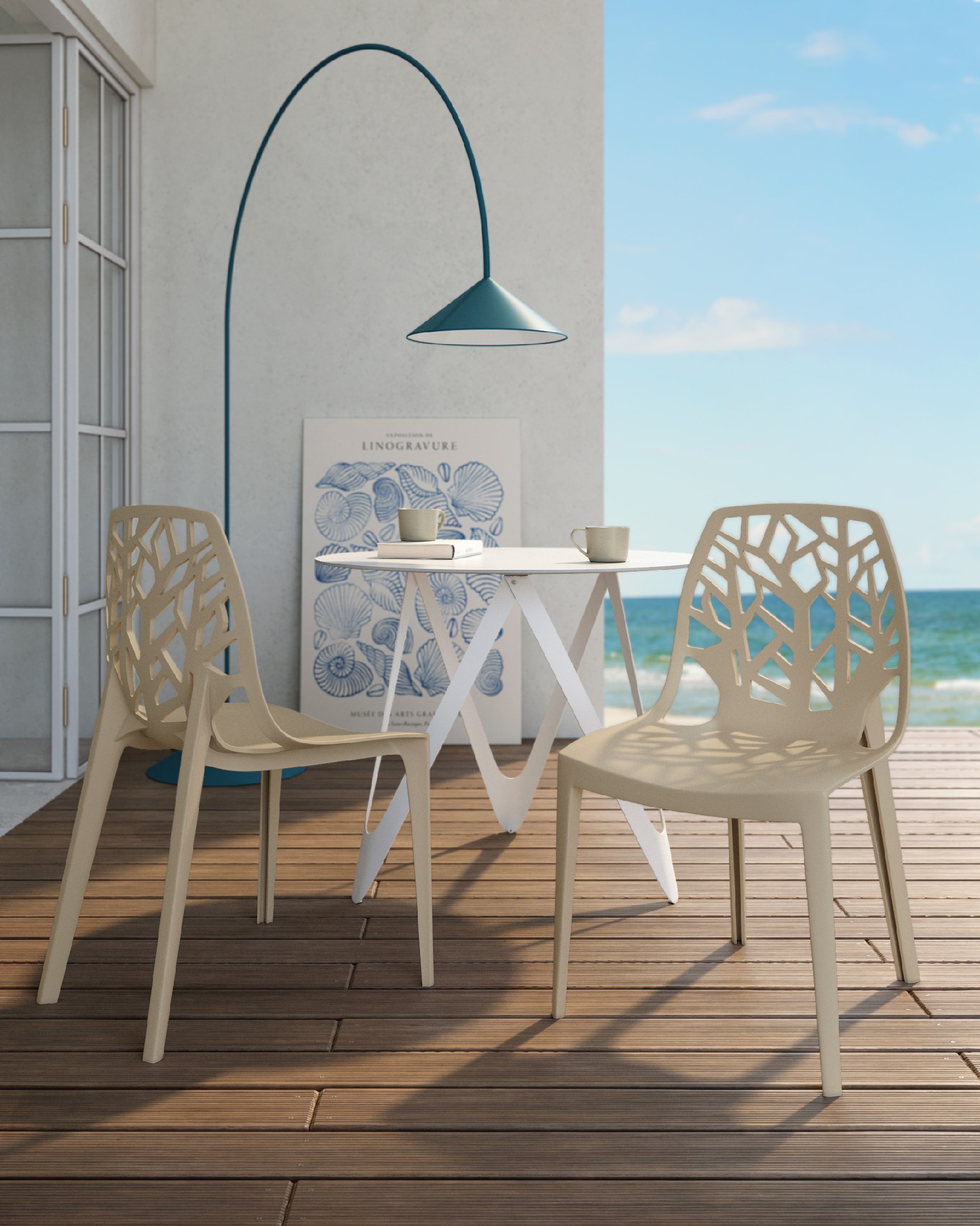 Chaise Praga en polypropylène sable