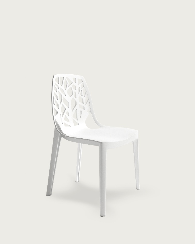 Chair Praga in white polypropylene