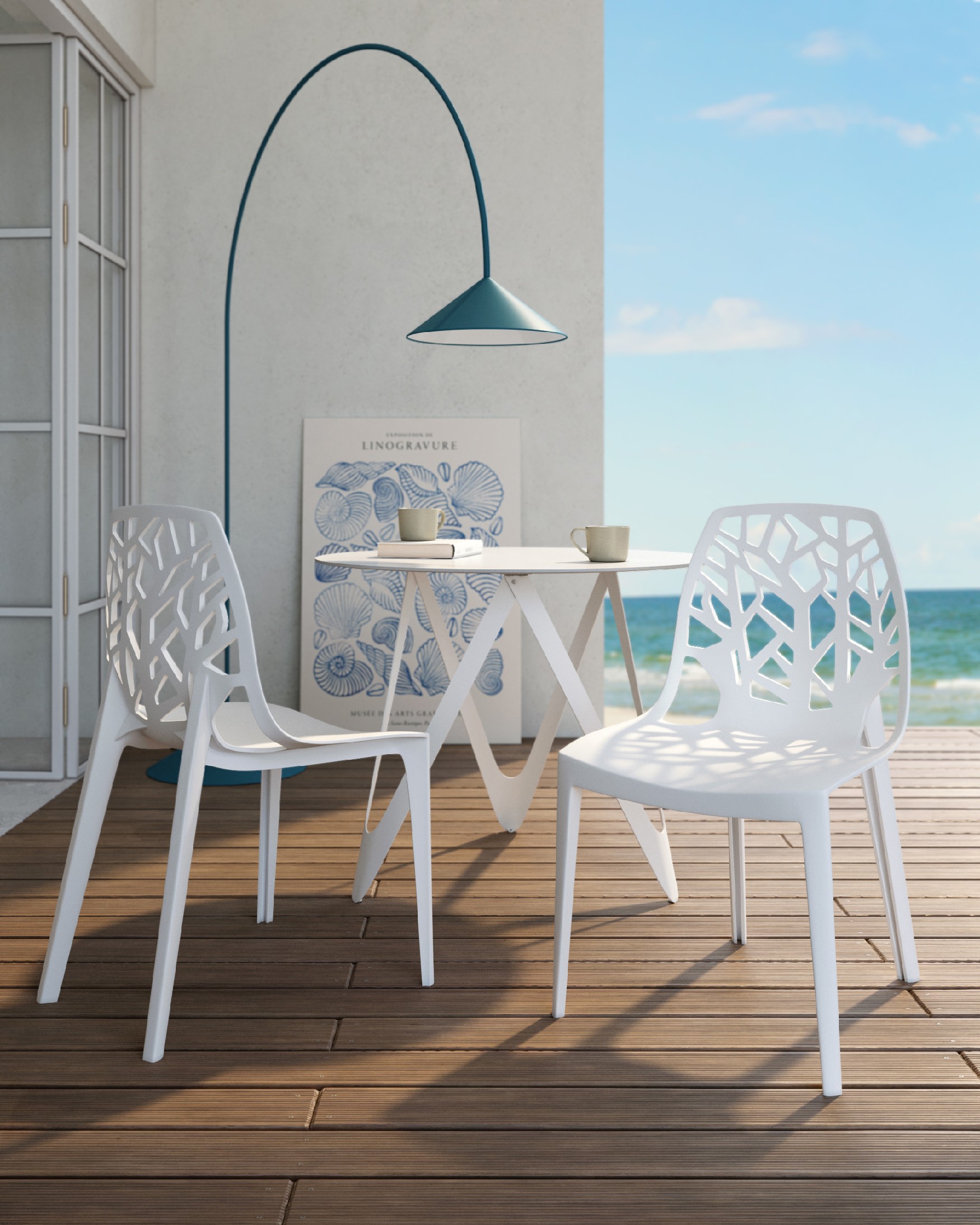 Chaise Praga en polypropylène blanc