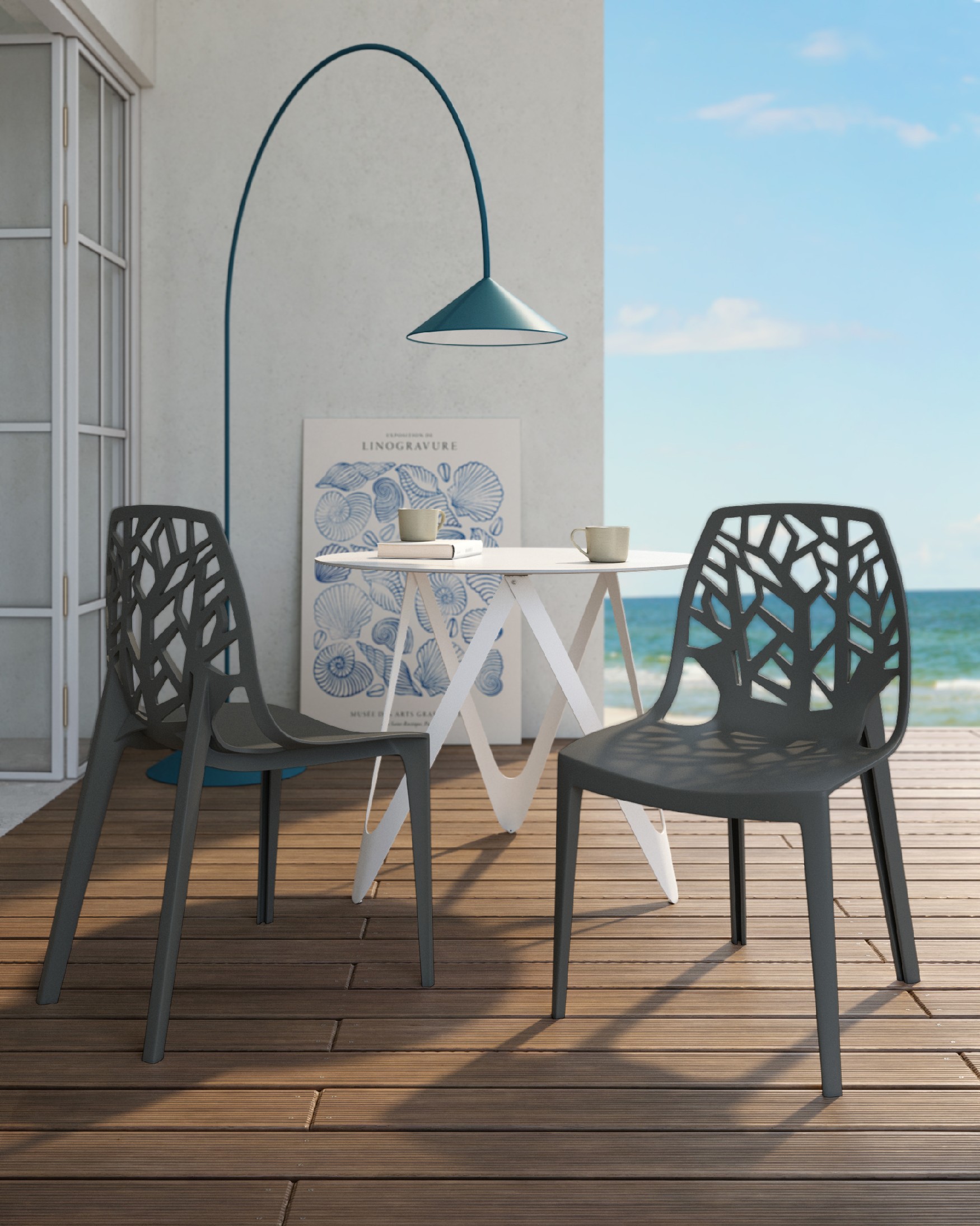 Chair Praga in graphite polypropylene