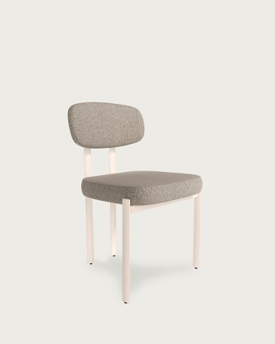 Brown upholstery – Ivory metal legs
