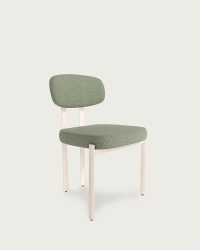 Green upholstery – Ivory metal legs