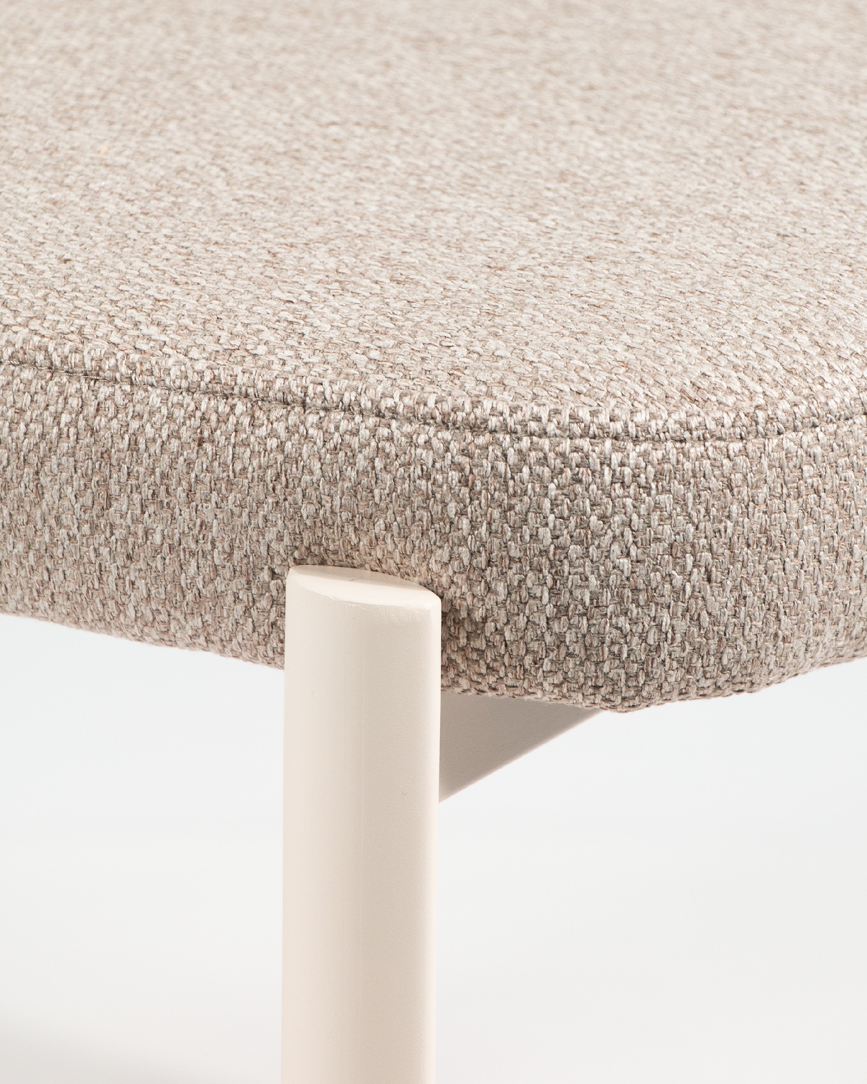 Pretoria chair with brown upholstery and ivory metal legs