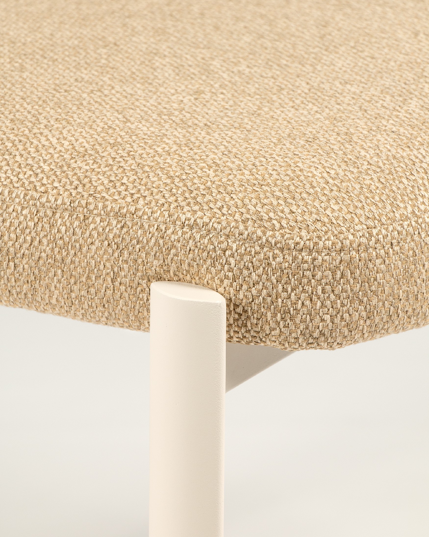 Pretoria chair with mustard upholstery and ivory metal legs