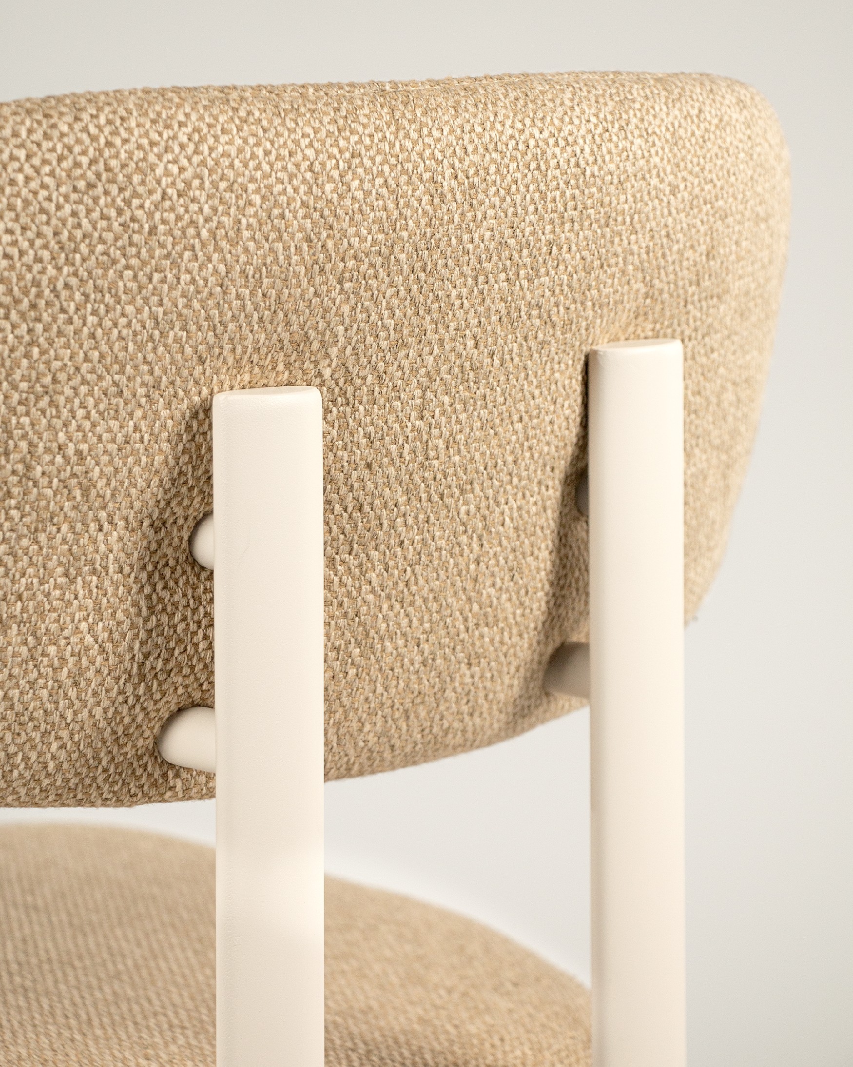 Pretoria chair with mustard upholstery and ivory metal legs