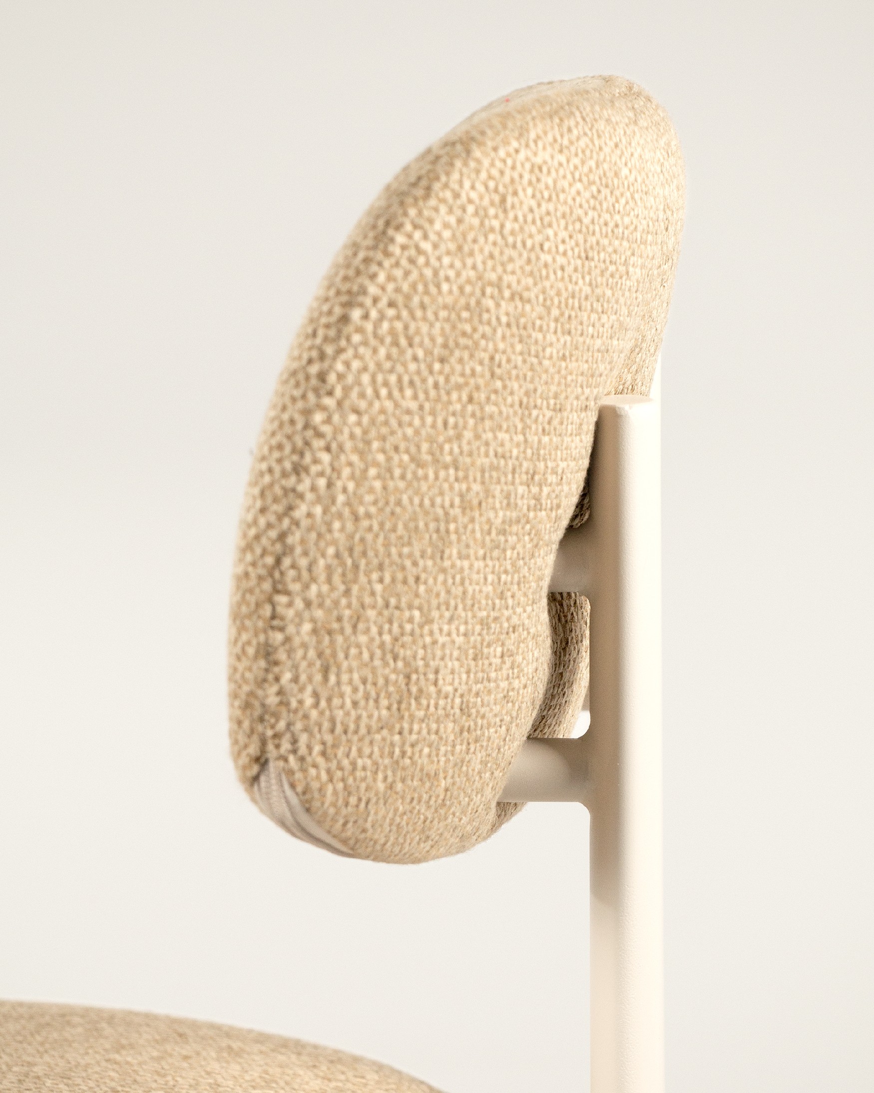 Pretoria chair with mustard upholstery and ivory metal legs