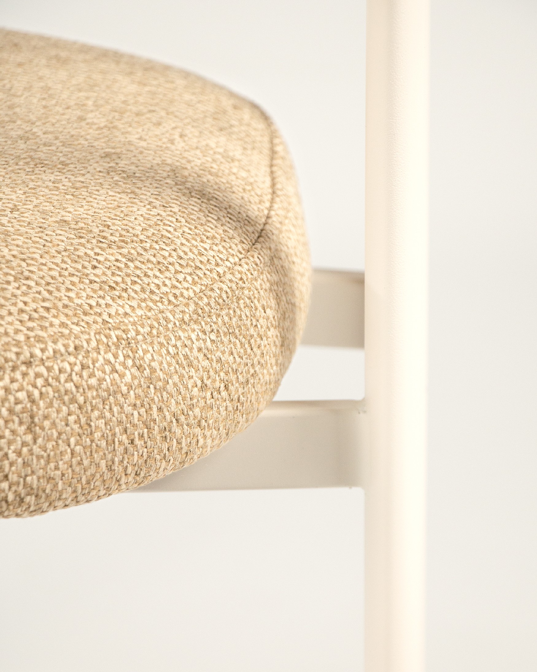 Pretoria chair with mustard upholstery and ivory metal legs