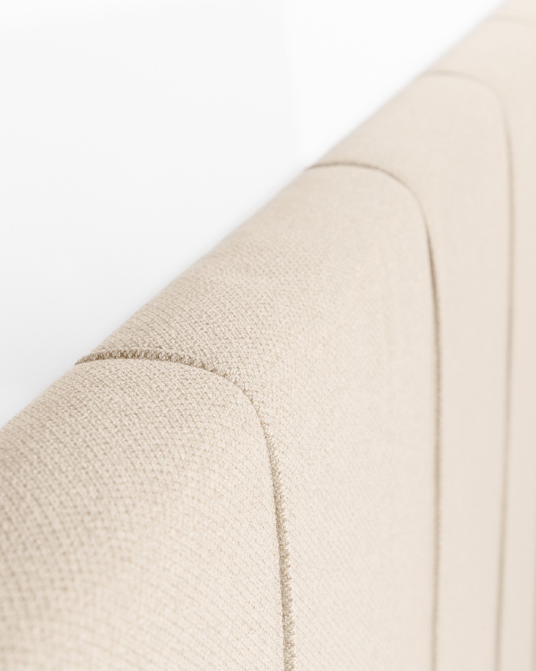 Tête de lit rembourrée crème Ray de 108 x 120 cm