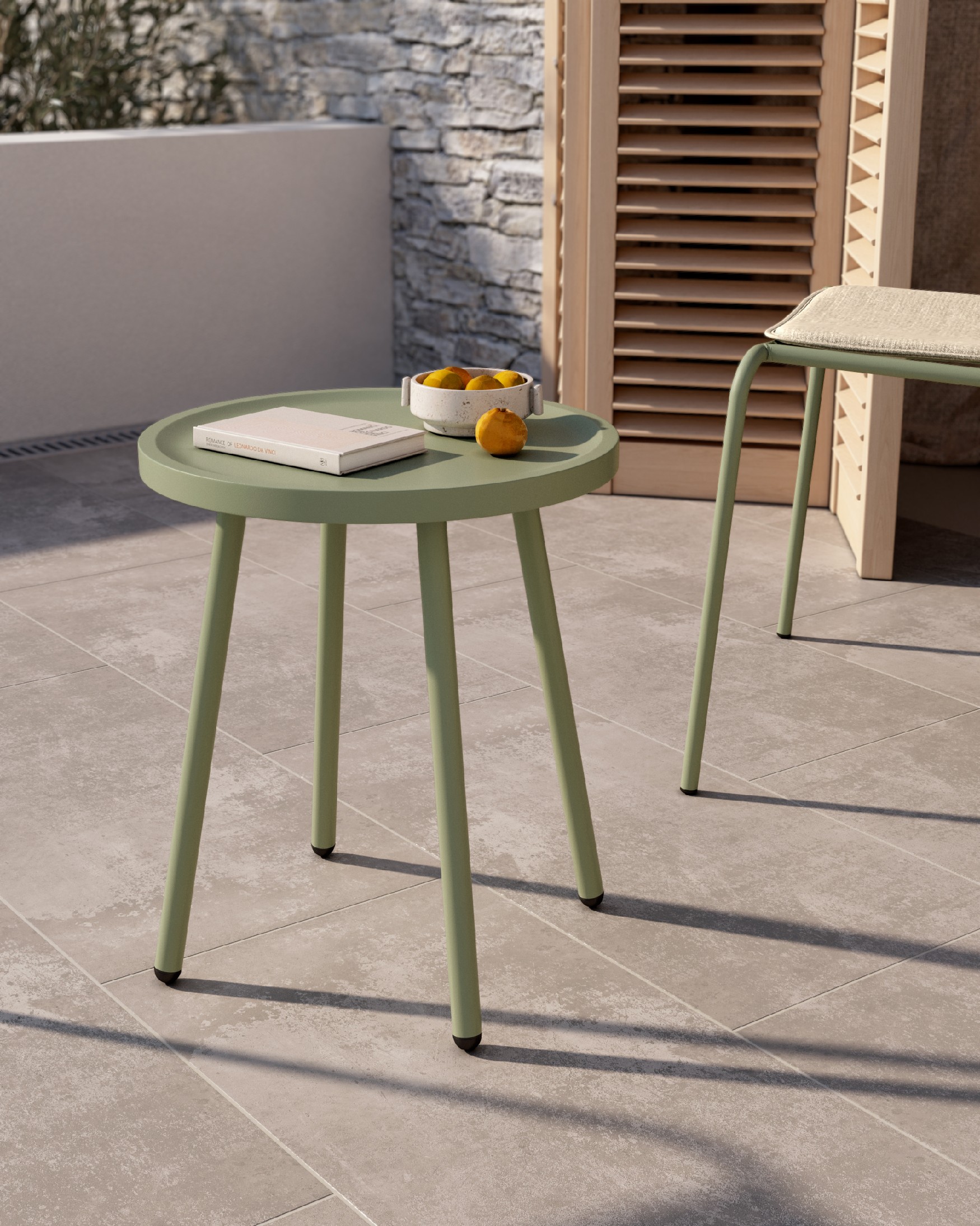 Table d'appoint Saba vert craie Ø 40 cm