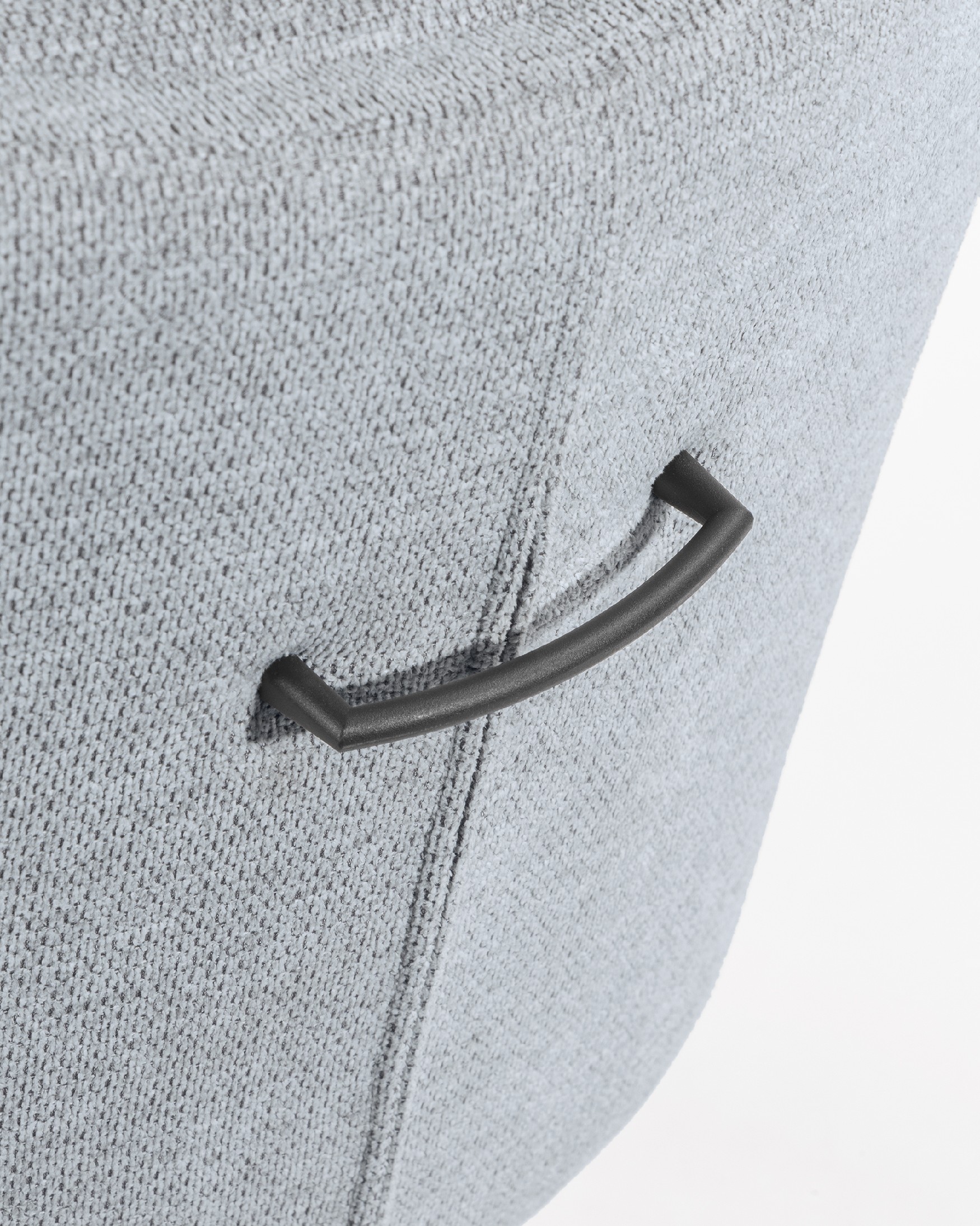 Silla Salta giratoria 360º con función return, tapizado gris y patas metálicas negras