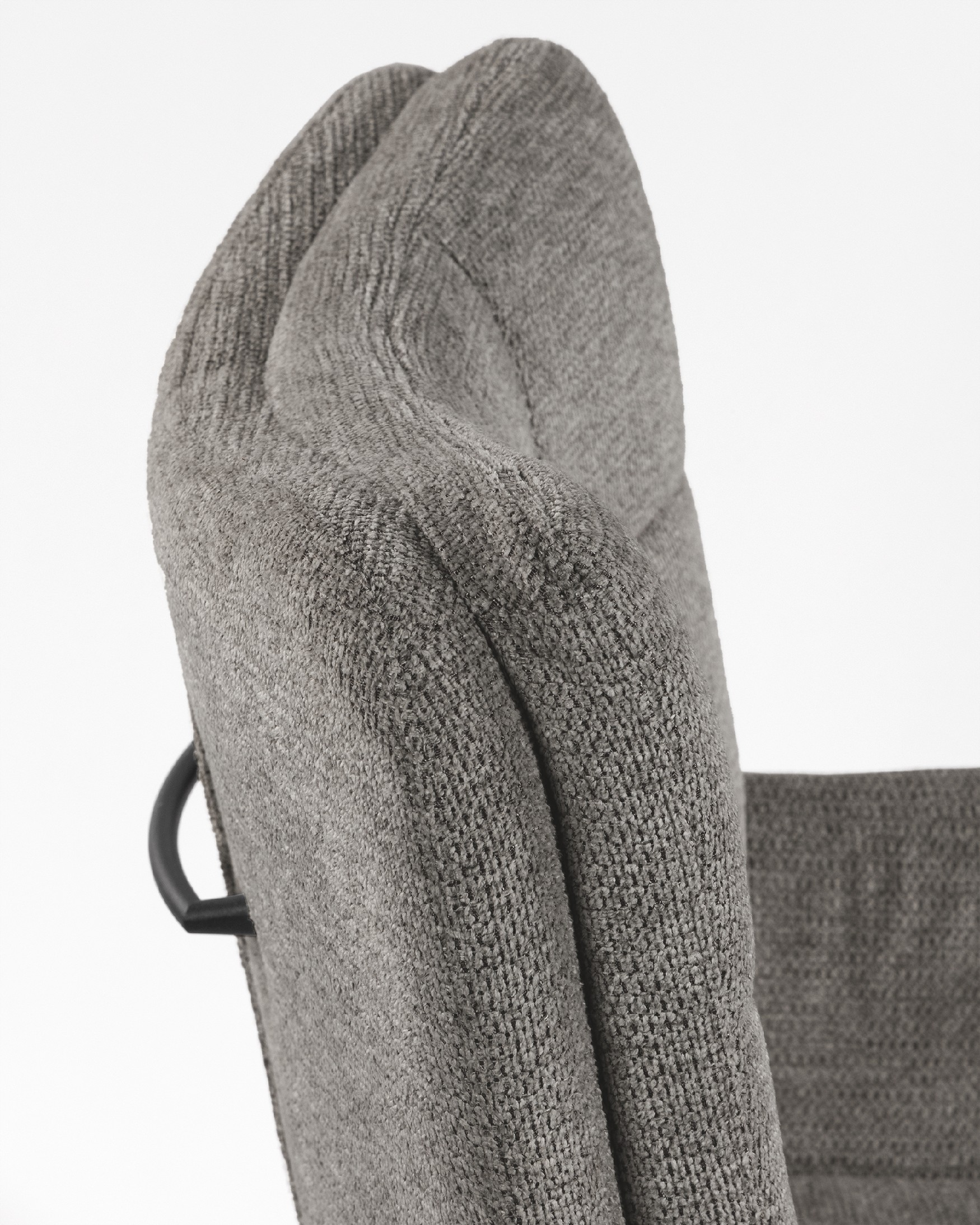 Salta chair 360º swivel with return function, slate upholstery and black metal legs
