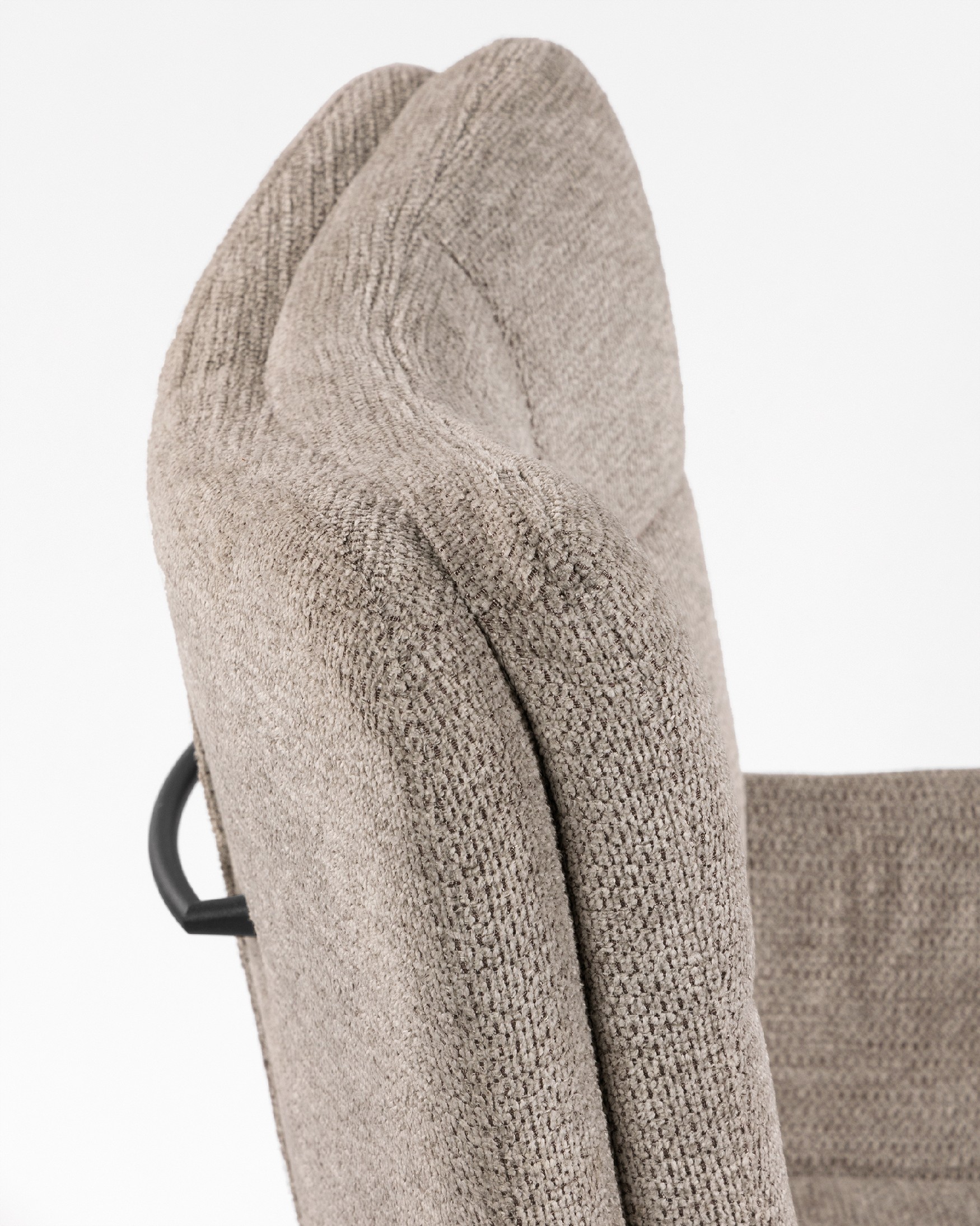 Salta chair 360º swivel with return function, earth upholstery and black metal legs